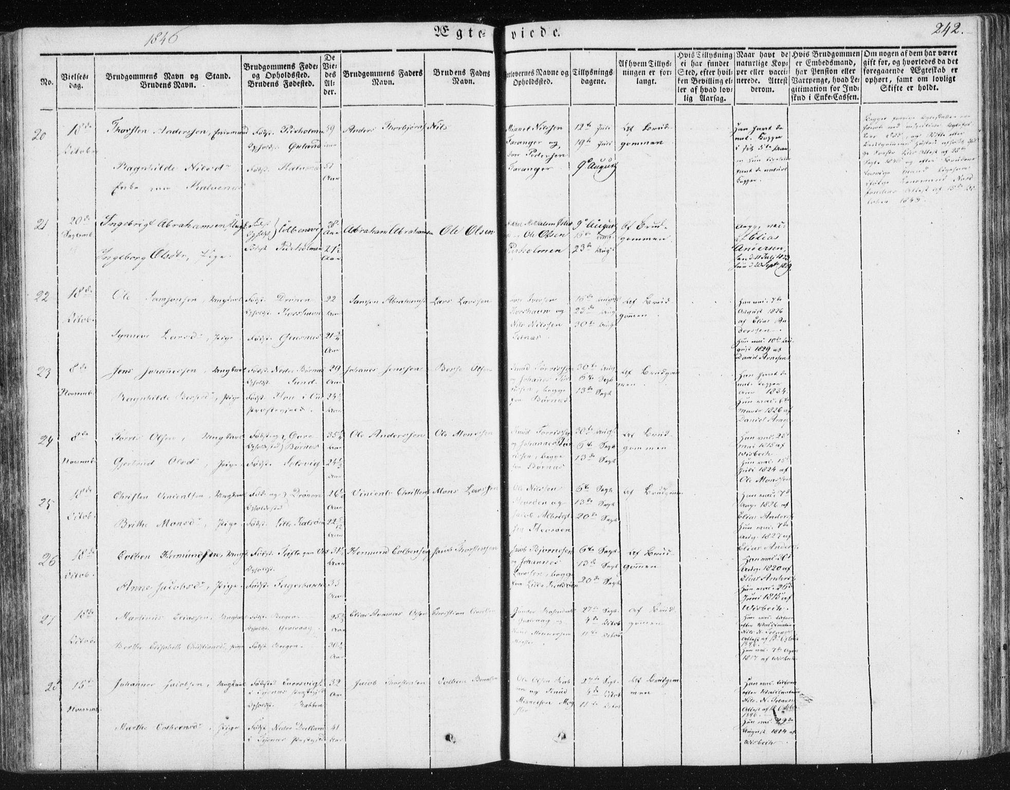 Sund sokneprestembete, AV/SAB-A-99930: Parish register (official) no. A 13, 1835-1849, p. 242