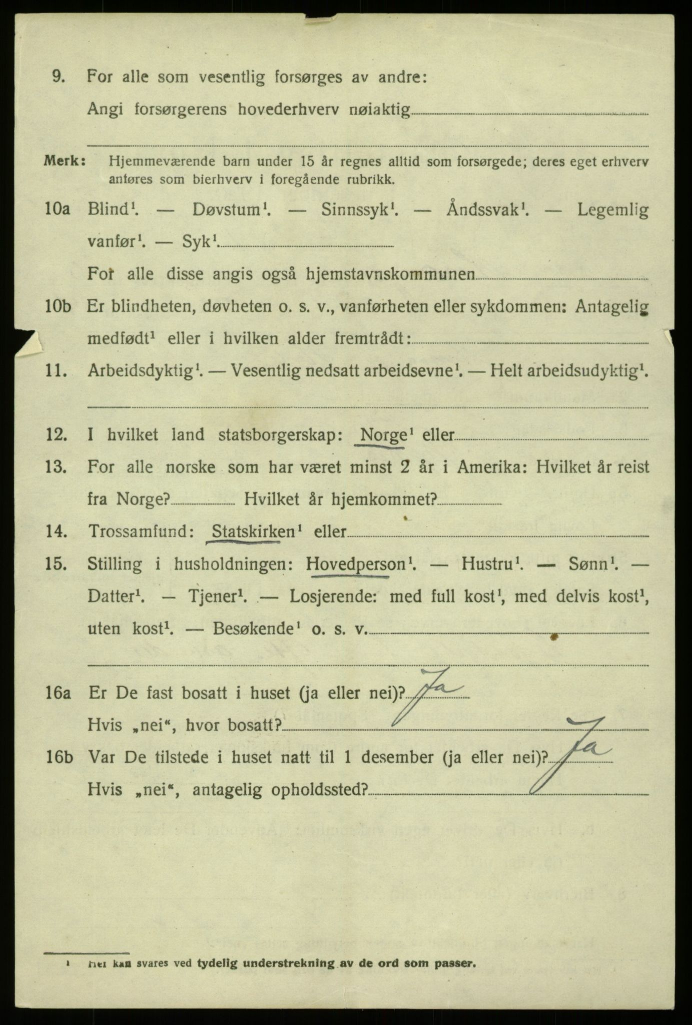 SAB, 1920 census for Hosanger, 1920, p. 2580