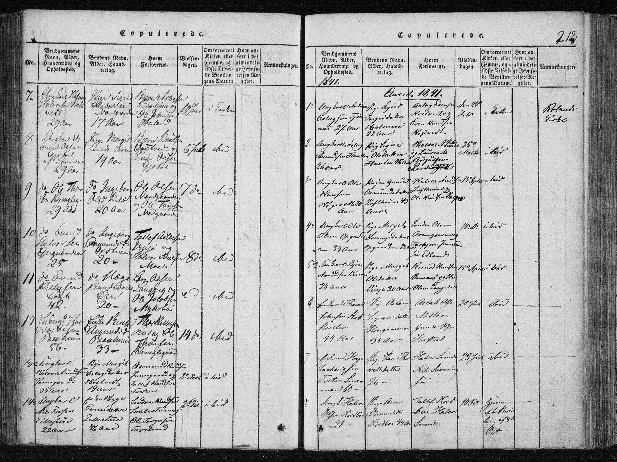 Vinje kirkebøker, SAKO/A-312/F/Fa/L0003: Parish register (official) no. I 3, 1814-1843, p. 212