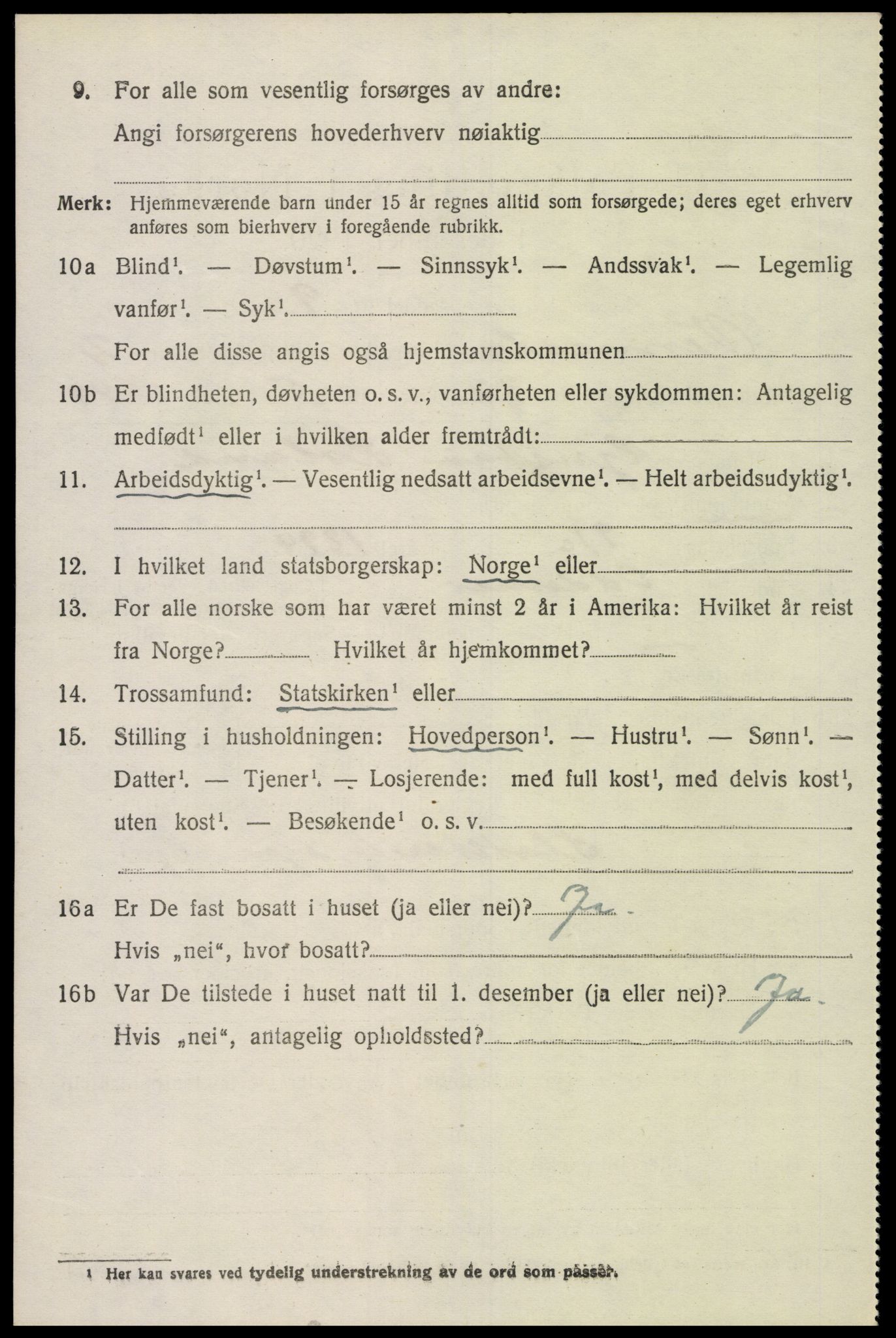 SAK, 1920 census for Vennesla, 1920, p. 1895