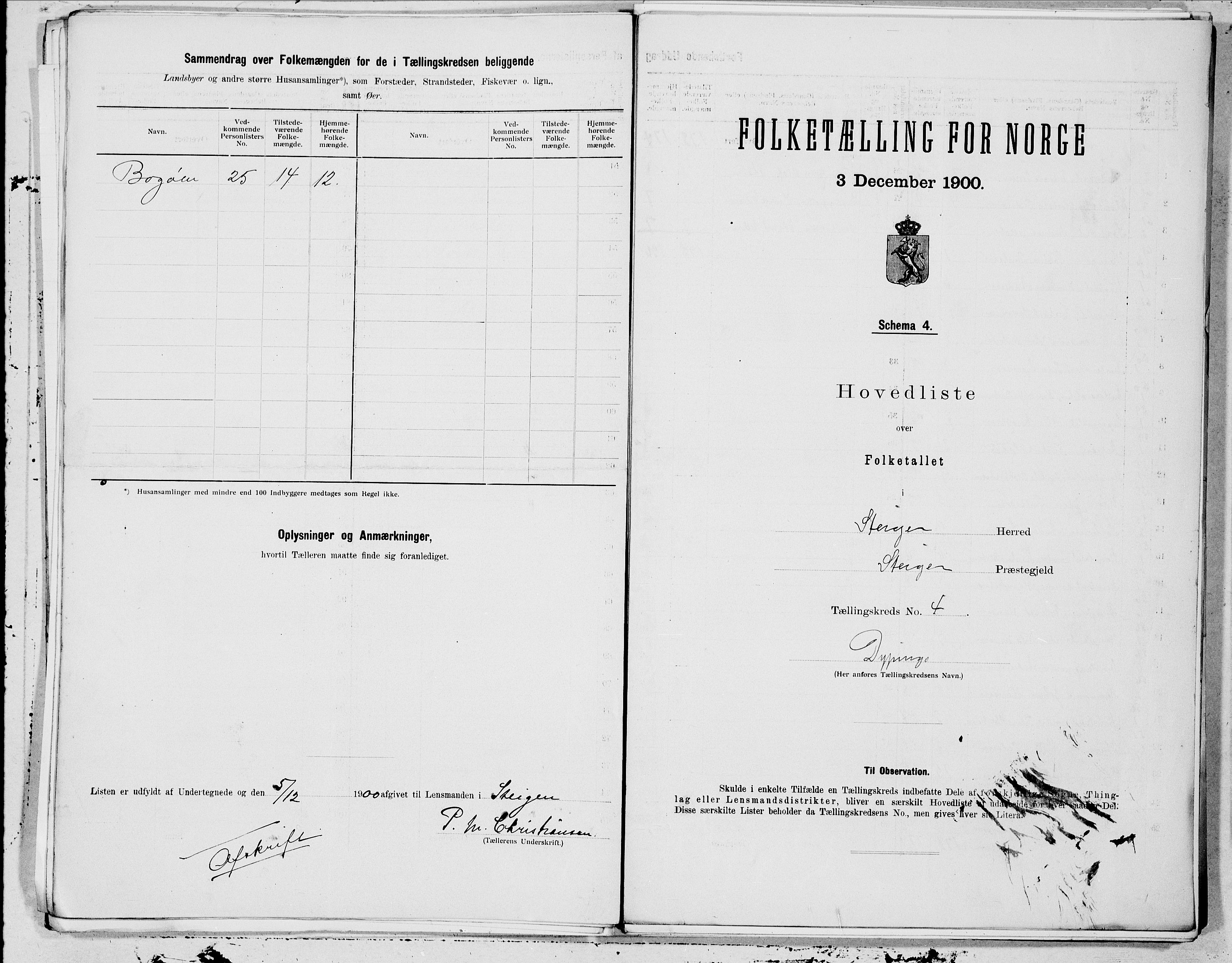 SAT, 1900 census for Steigen, 1900, p. 8