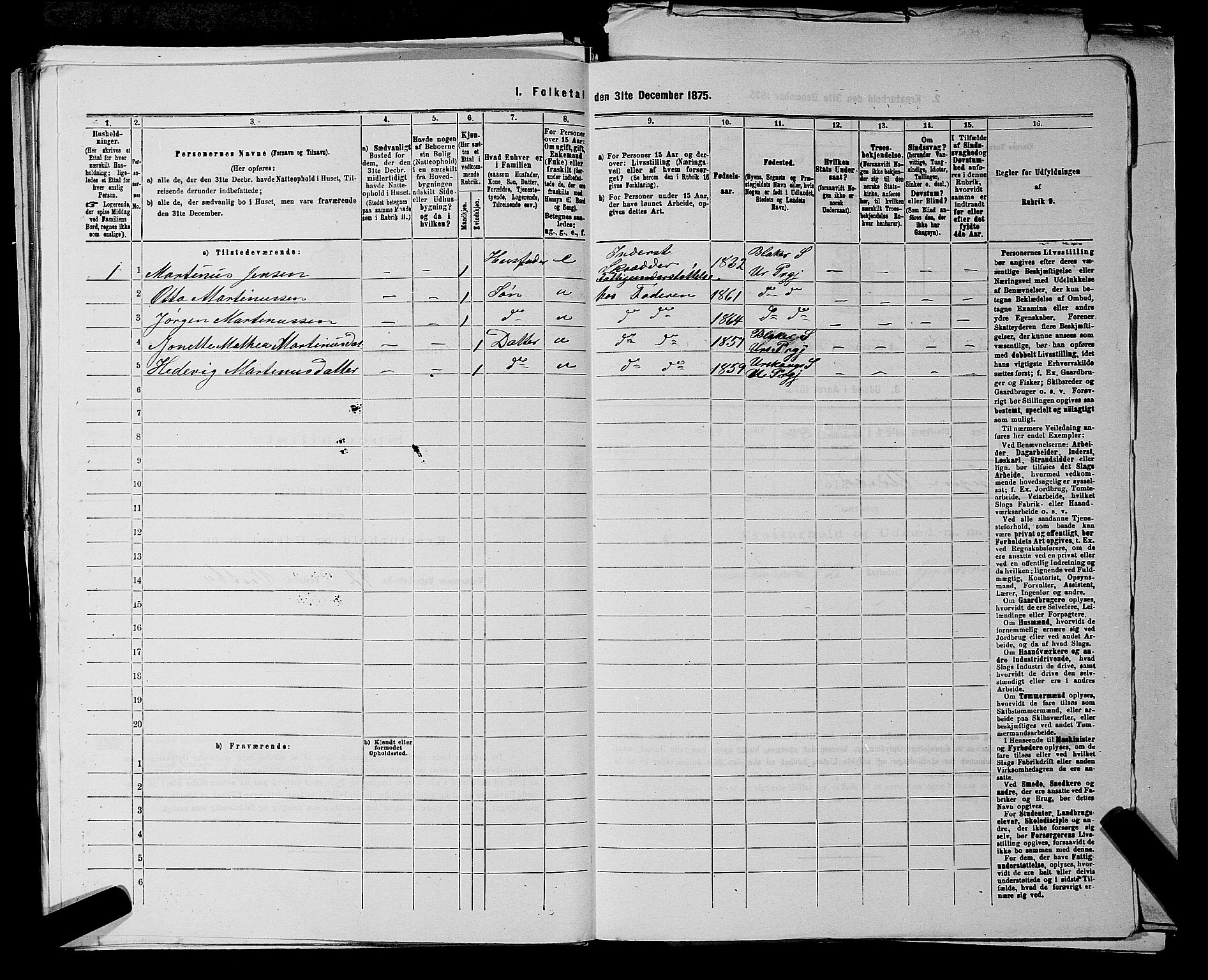 RA, 1875 census for 0224P Aurskog, 1875, p. 1000