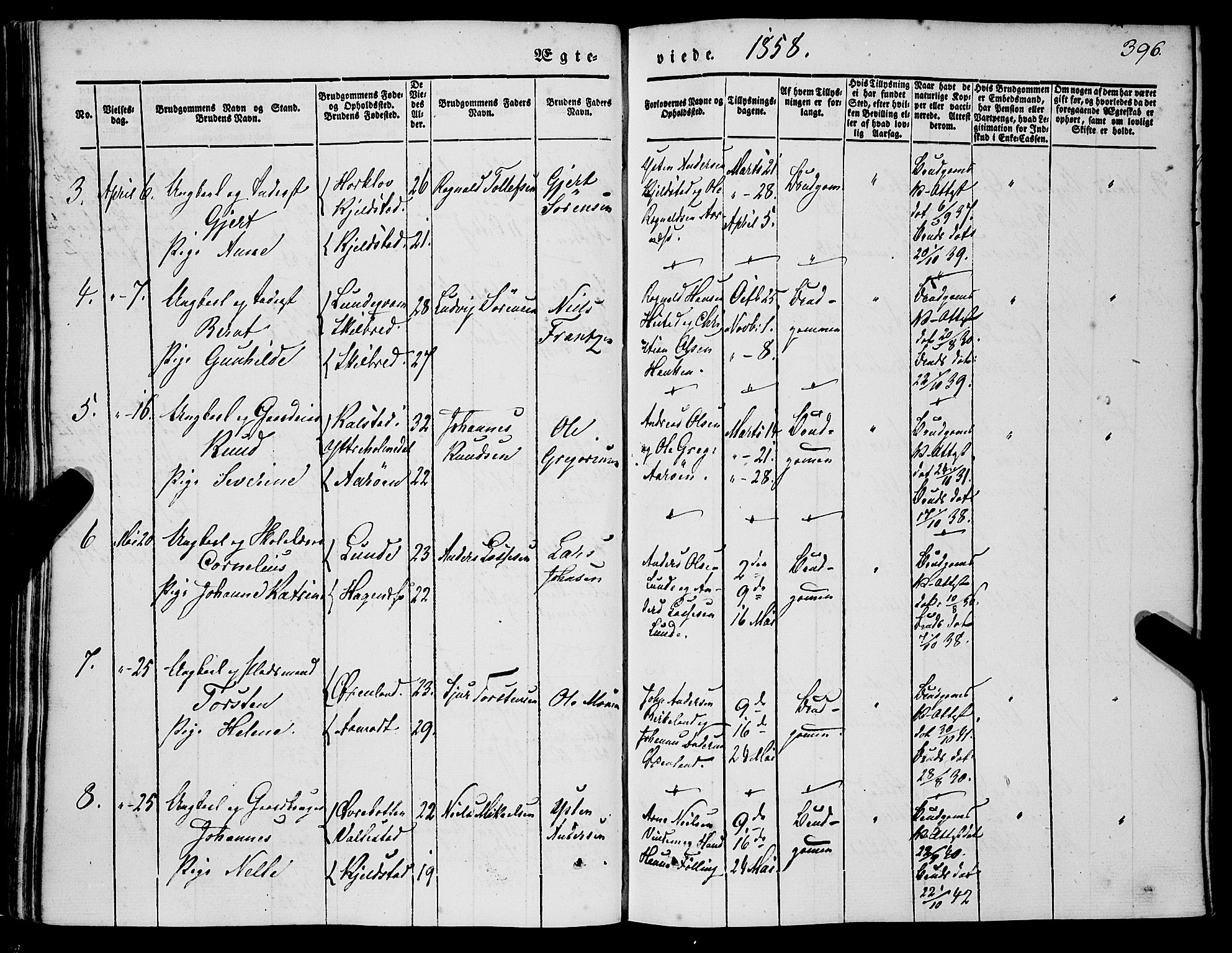 Gaular sokneprestembete, SAB/A-80001/H/Haa: Parish register (official) no. A 4II, 1841-1859, p. 396