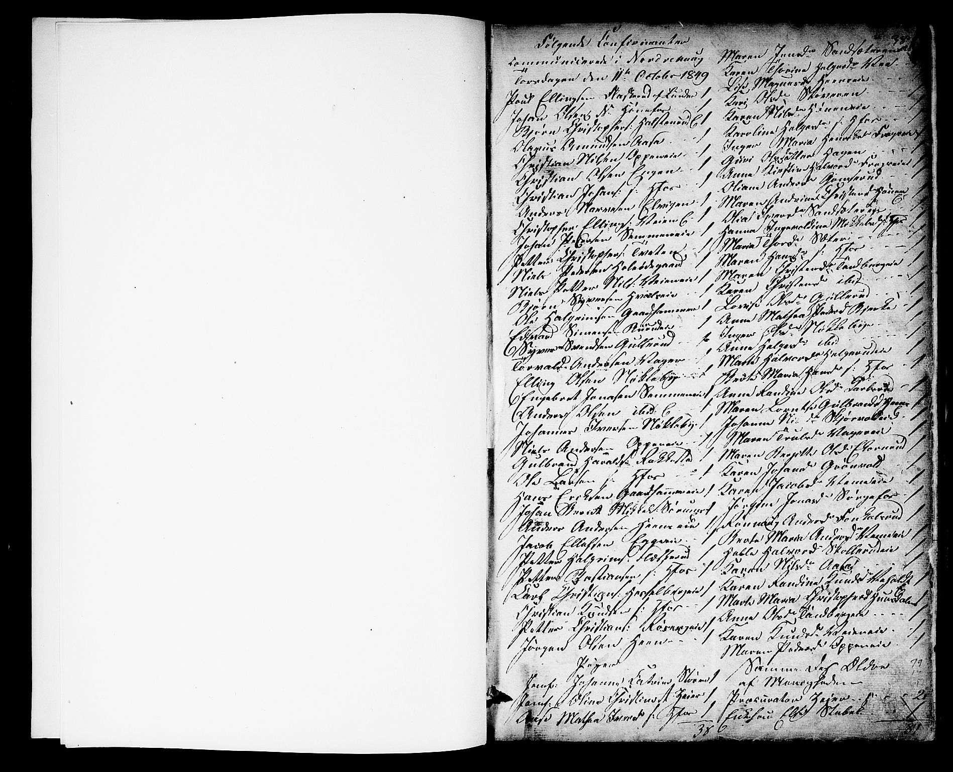 Norderhov kirkebøker, SAKO/A-237/G/Ga/L0006: Parish register (copy) no. I 6, 1849-1876, p. 1