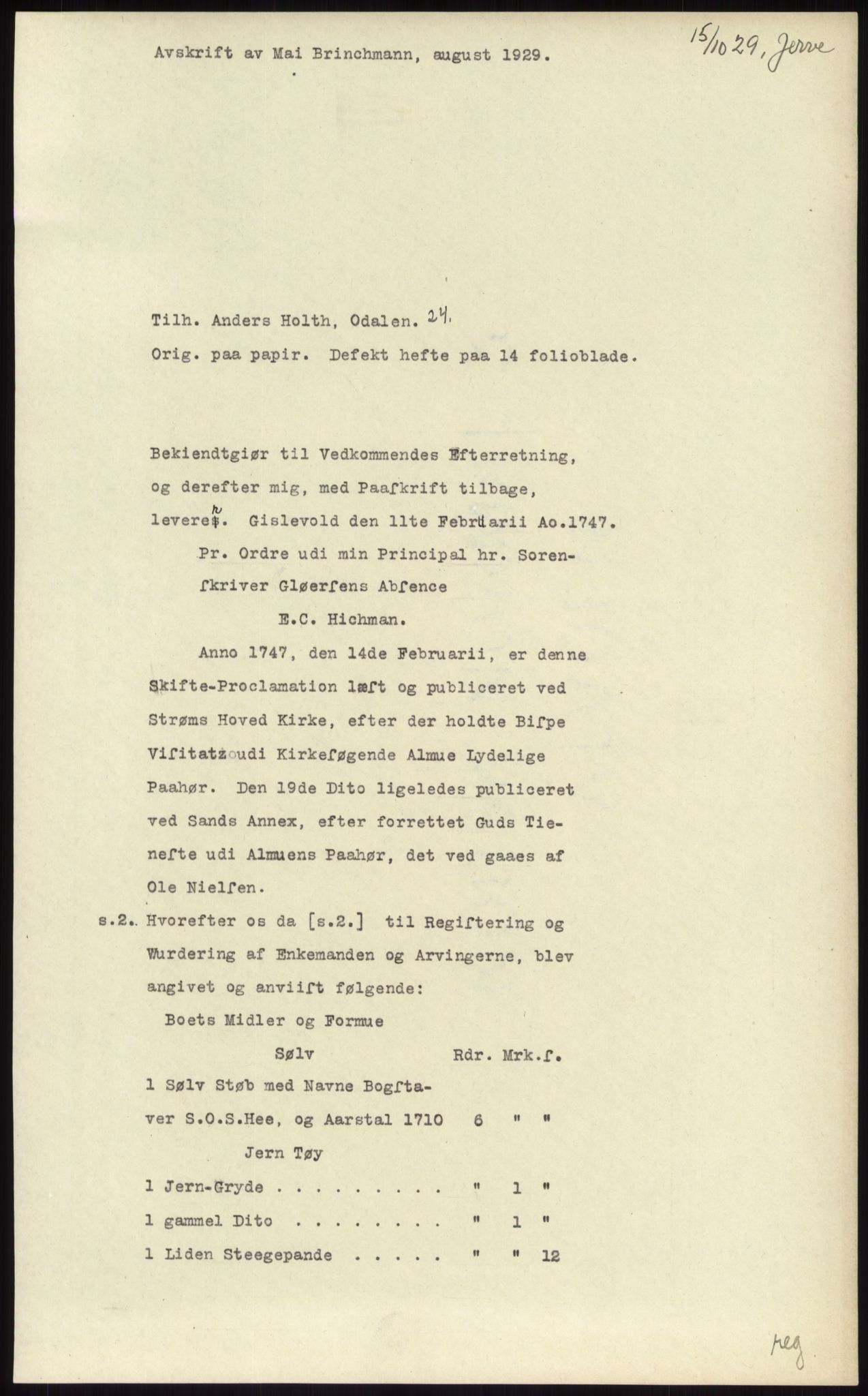 Samlinger til kildeutgivelse, Diplomavskriftsamlingen, AV/RA-EA-4053/H/Ha, p. 1539