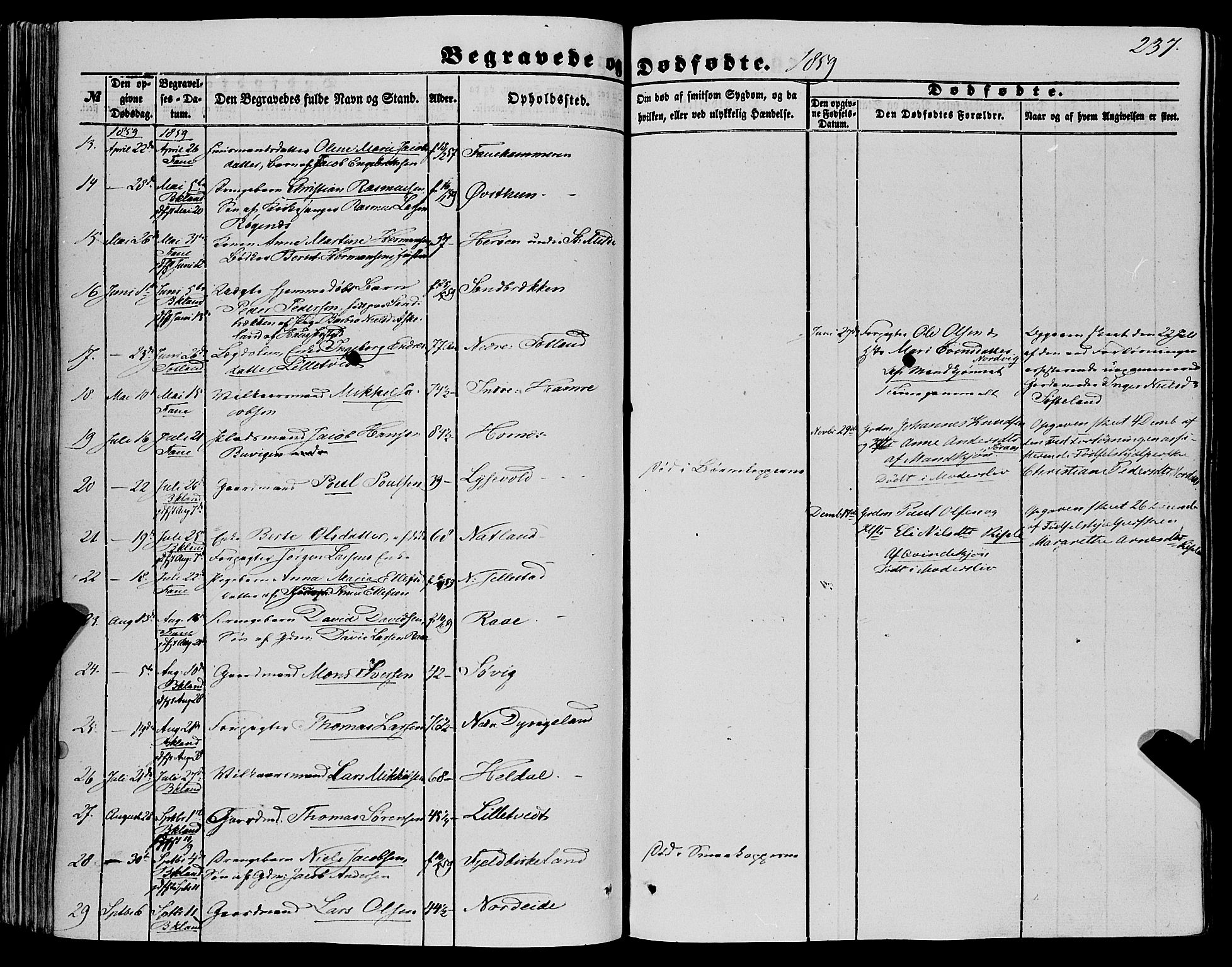 Fana Sokneprestembete, AV/SAB-A-75101/H/Haa/Haaa/L0011: Parish register (official) no. A 11, 1851-1862, p. 237