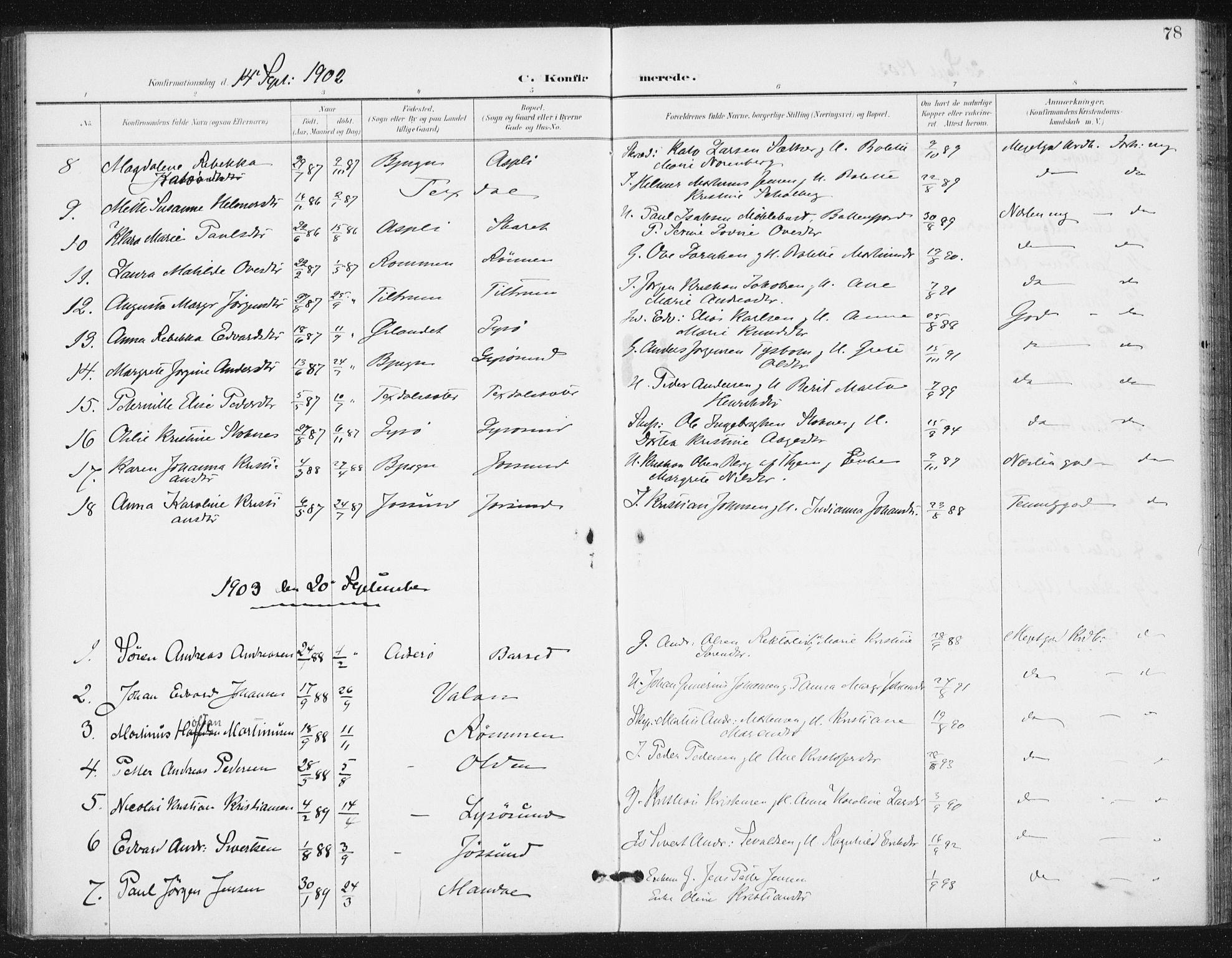 Ministerialprotokoller, klokkerbøker og fødselsregistre - Sør-Trøndelag, SAT/A-1456/654/L0664: Parish register (official) no. 654A02, 1895-1907, p. 78