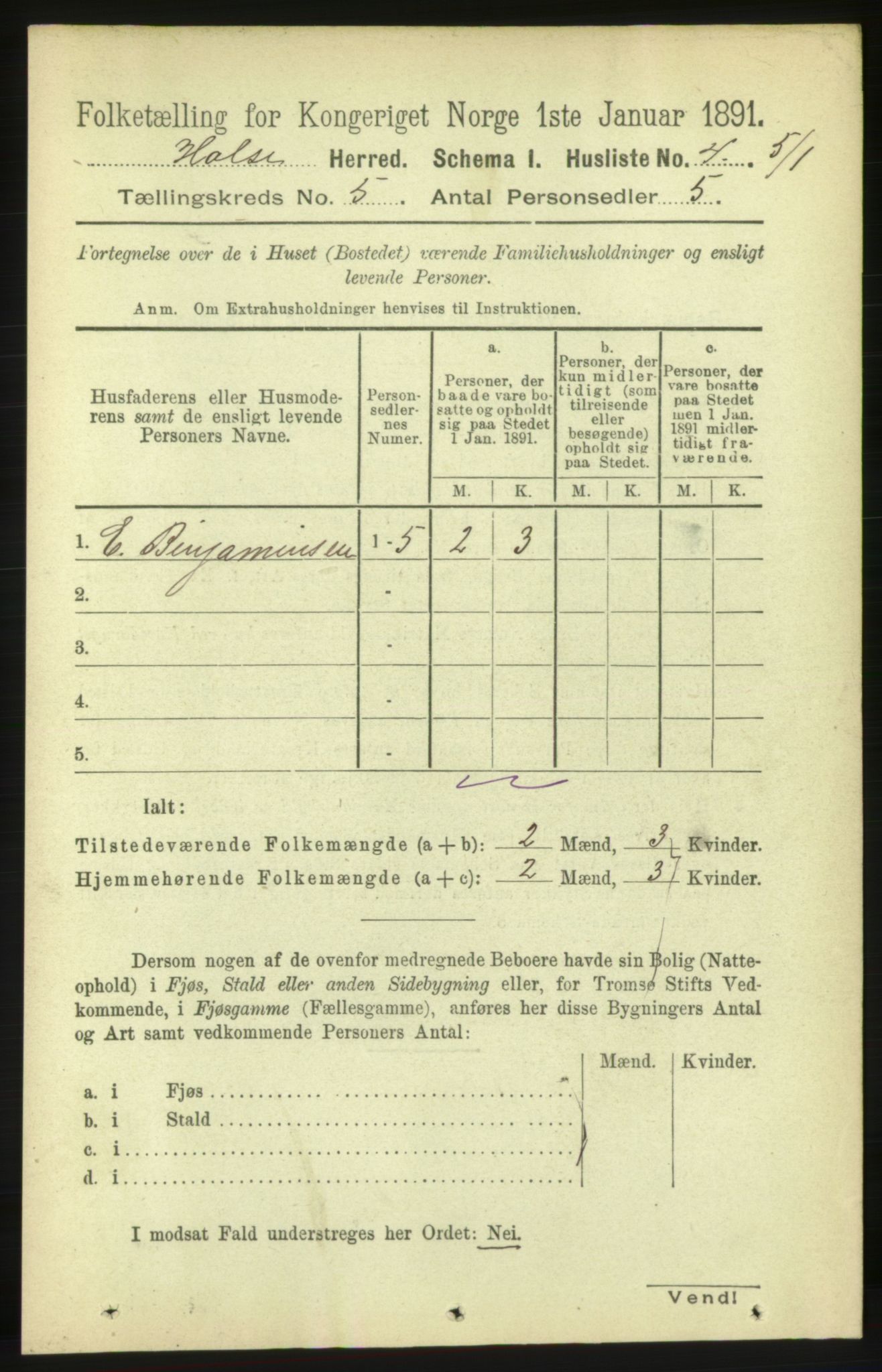 RA, 1891 census for 1571 Halsa, 1891, p. 1093