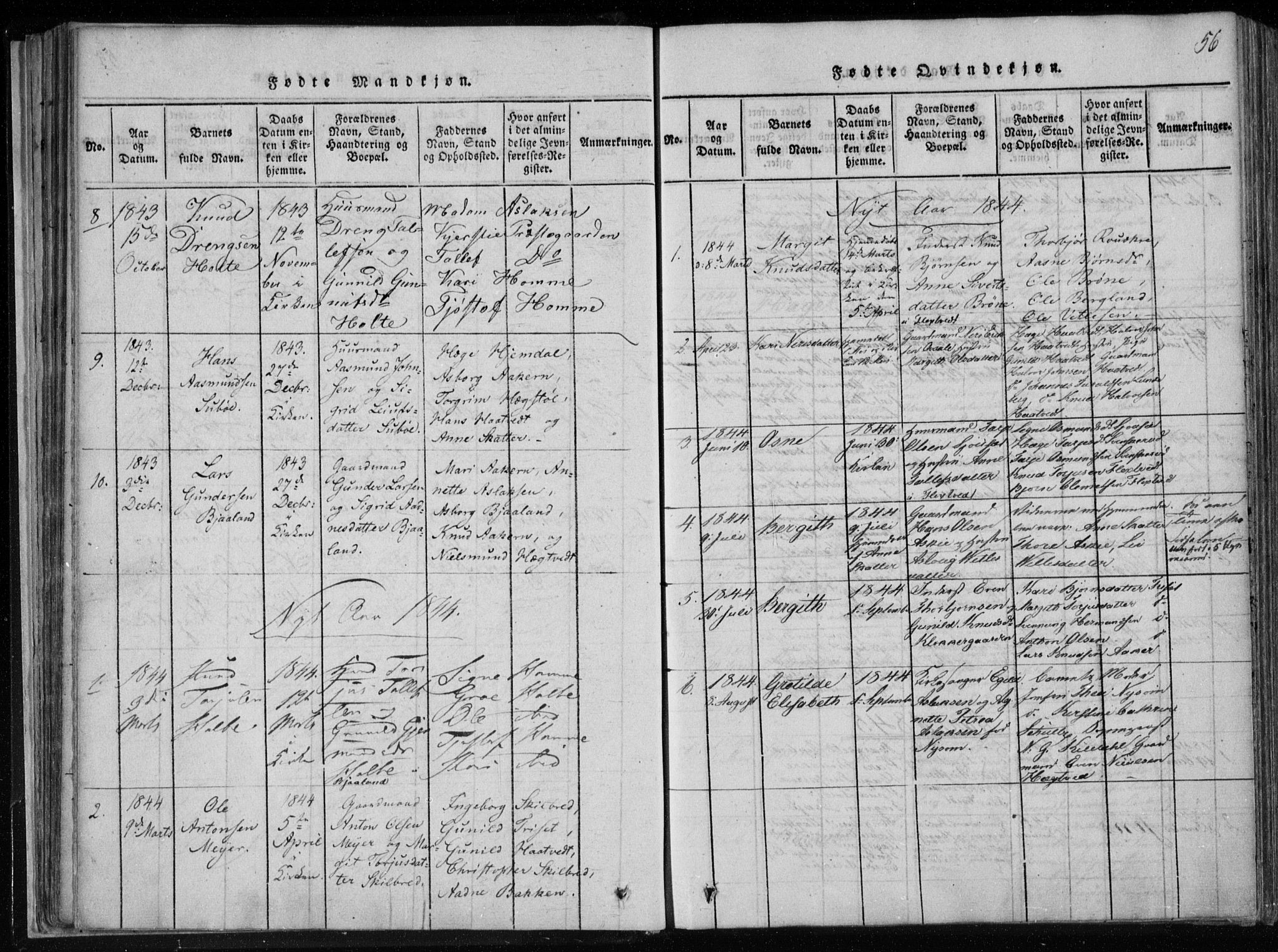 Lårdal kirkebøker, SAKO/A-284/F/Fa/L0005: Parish register (official) no. I 5, 1815-1860, p. 56