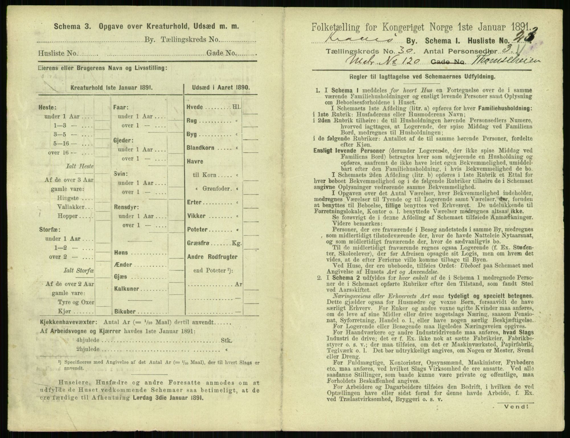 RA, 1891 census for 0801 Kragerø, 1891, p. 1112