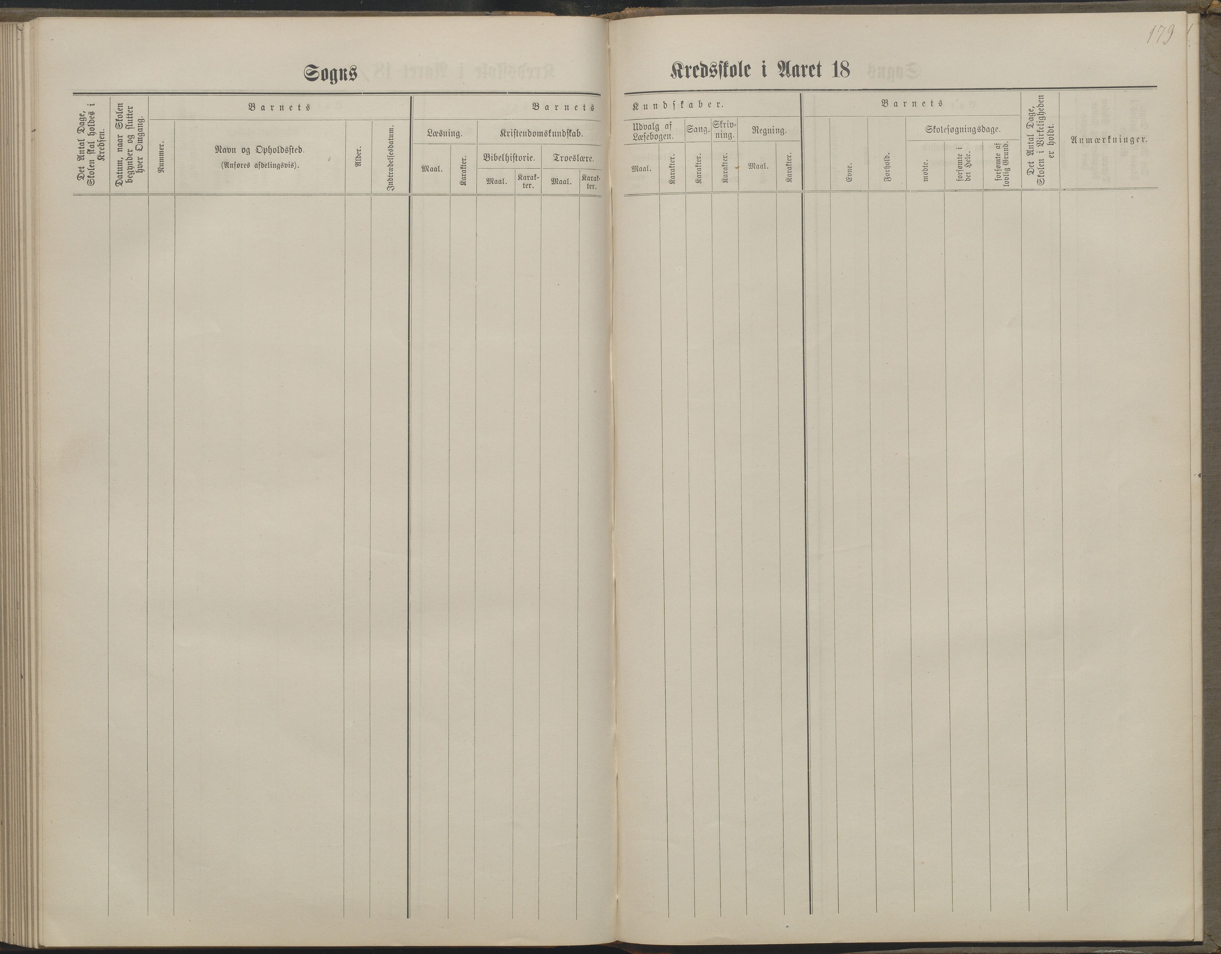 Arendal kommune, Katalog I, AAKS/KA0906-PK-I/07/L0160: Skoleprotokoll for nederste klasse, 1863-1877, p. 179