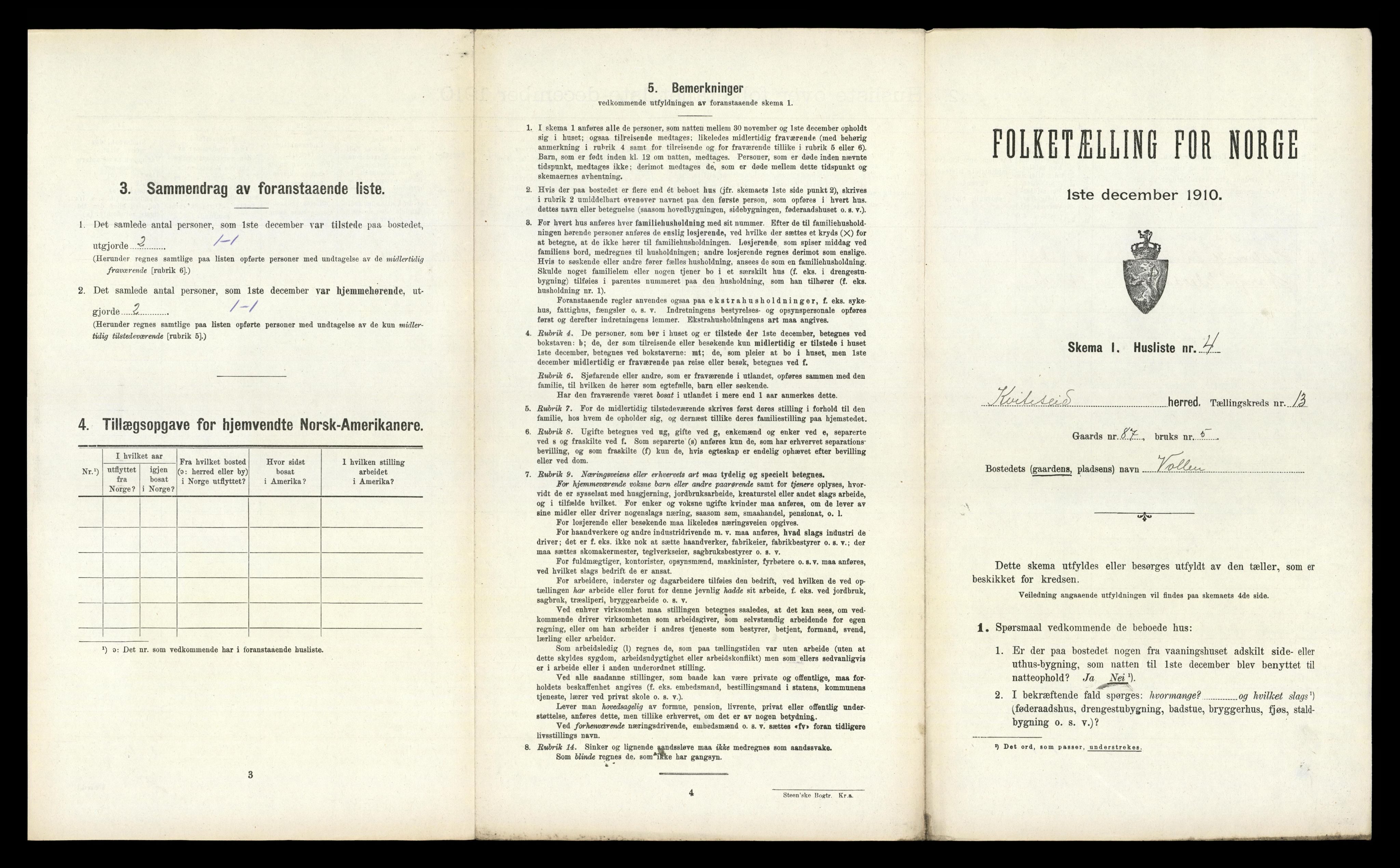 RA, 1910 census for Kviteseid, 1910, p. 1146