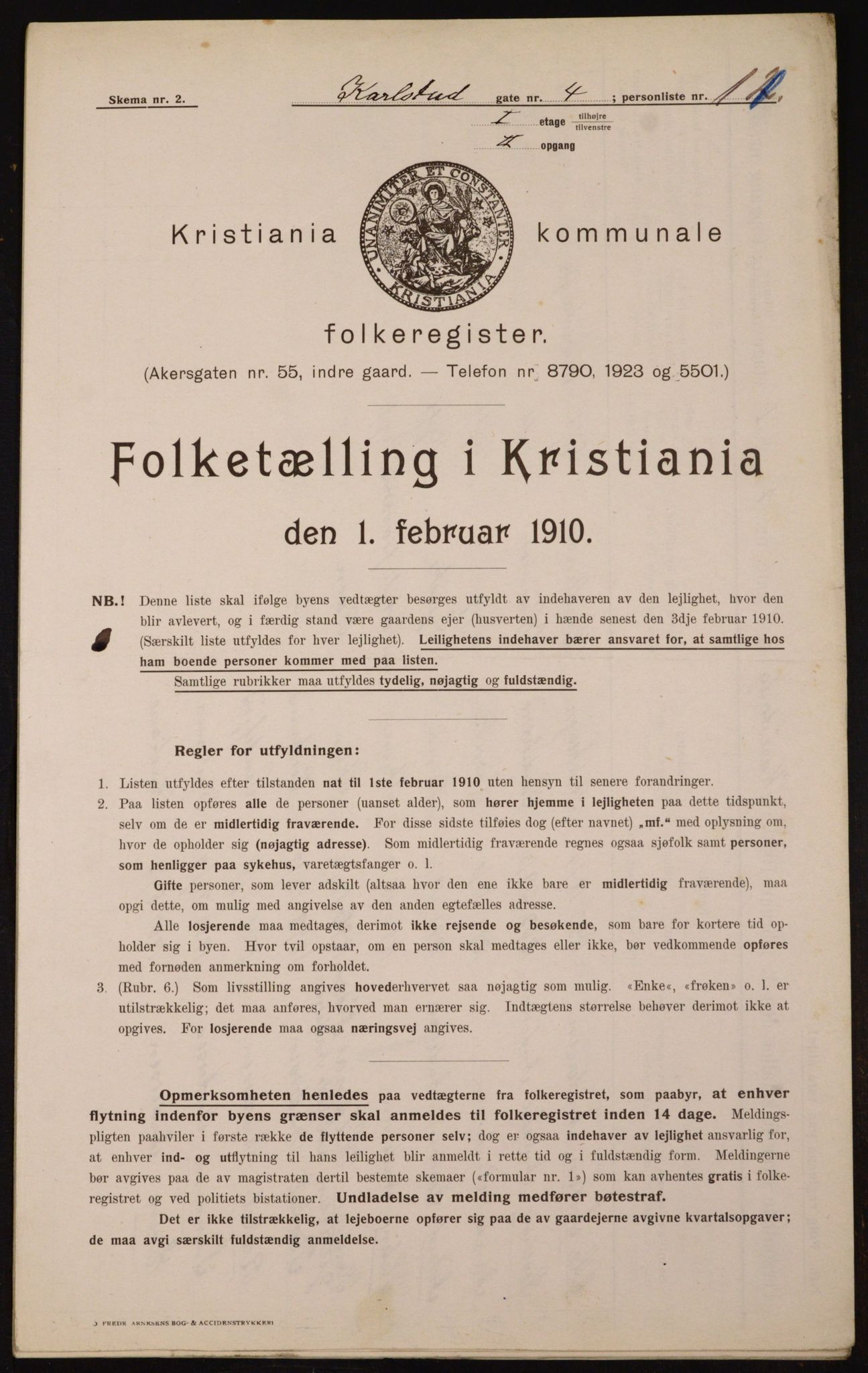 OBA, Municipal Census 1910 for Kristiania, 1910, p. 47530