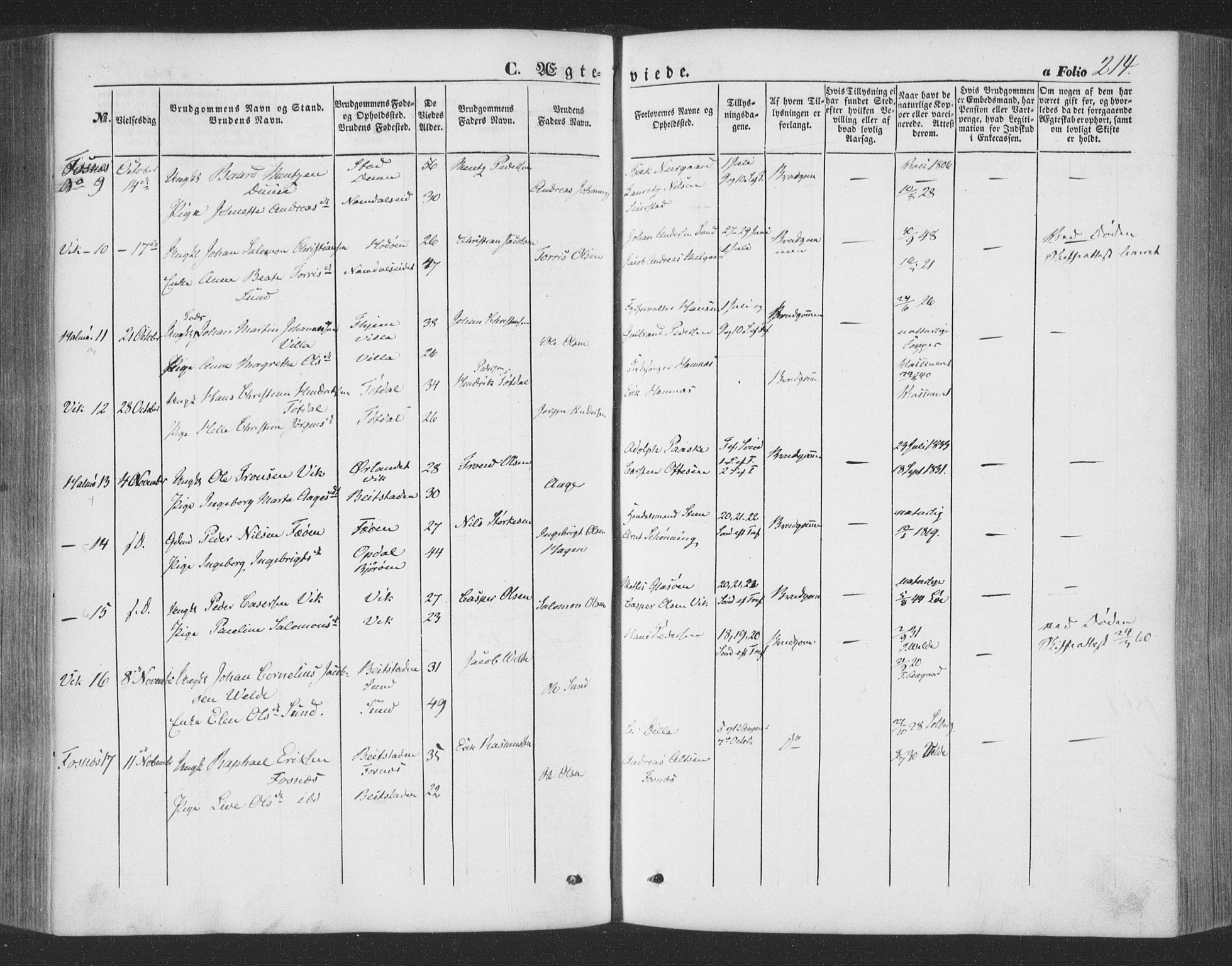 Ministerialprotokoller, klokkerbøker og fødselsregistre - Nord-Trøndelag, SAT/A-1458/773/L0615: Parish register (official) no. 773A06, 1857-1870, p. 214