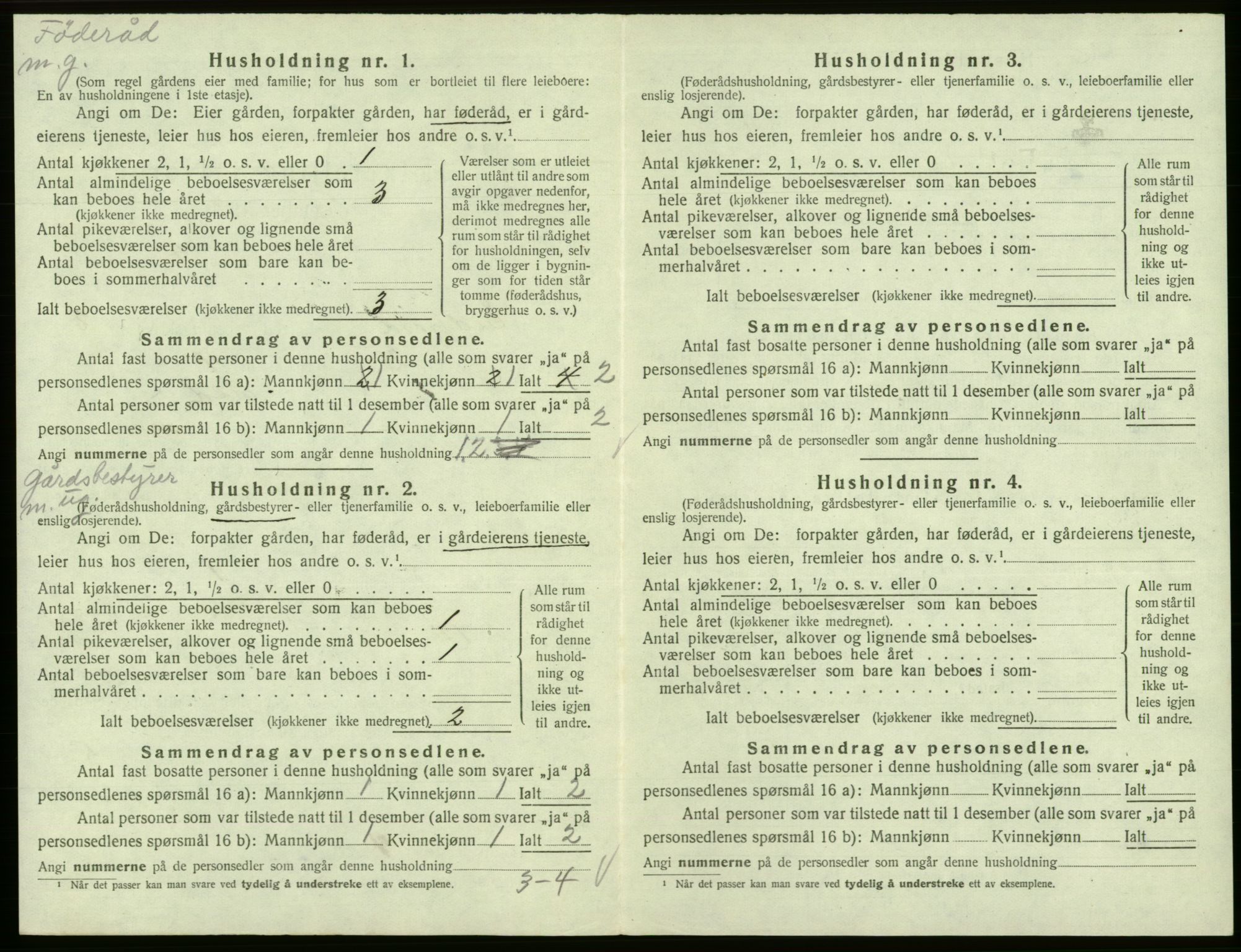 SAB, 1920 census for Eidfjord, 1920, p. 94
