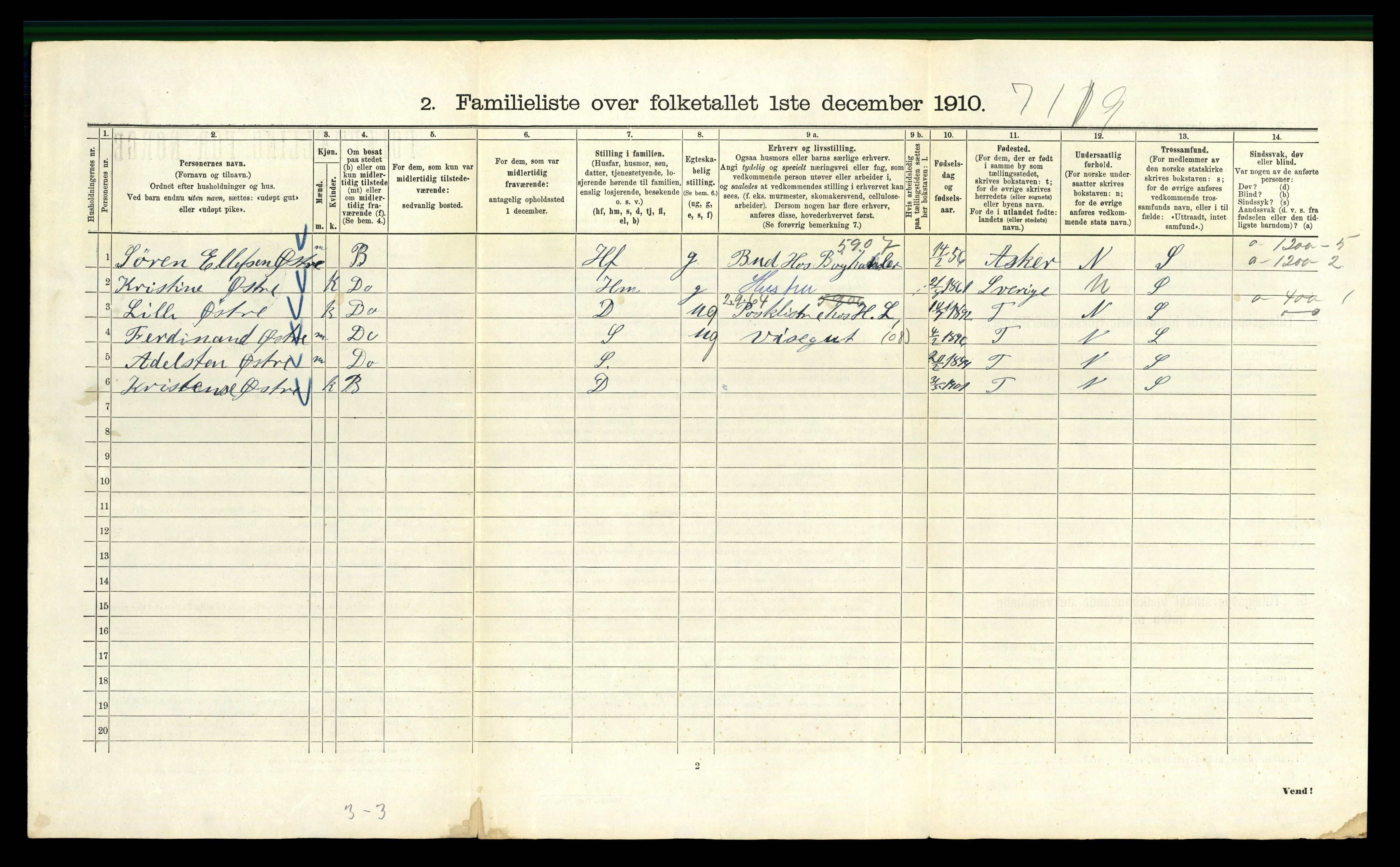 RA, 1910 census for Kristiania, 1910, p. 32522