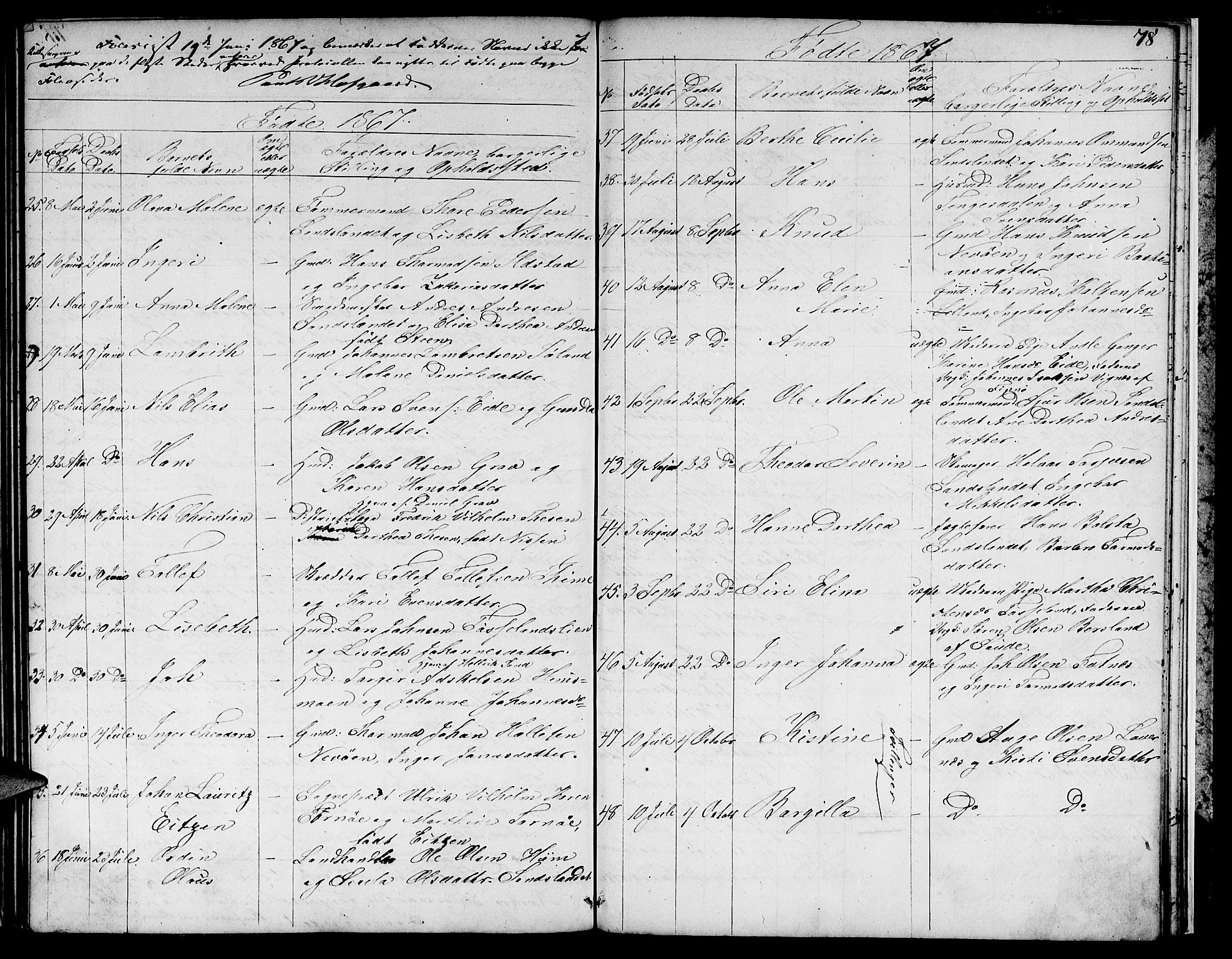 Sand sokneprestkontor, AV/SAST-A-101848/01/IV/L0002: Parish register (copy) no. B 2, 1852-1871, p. 78