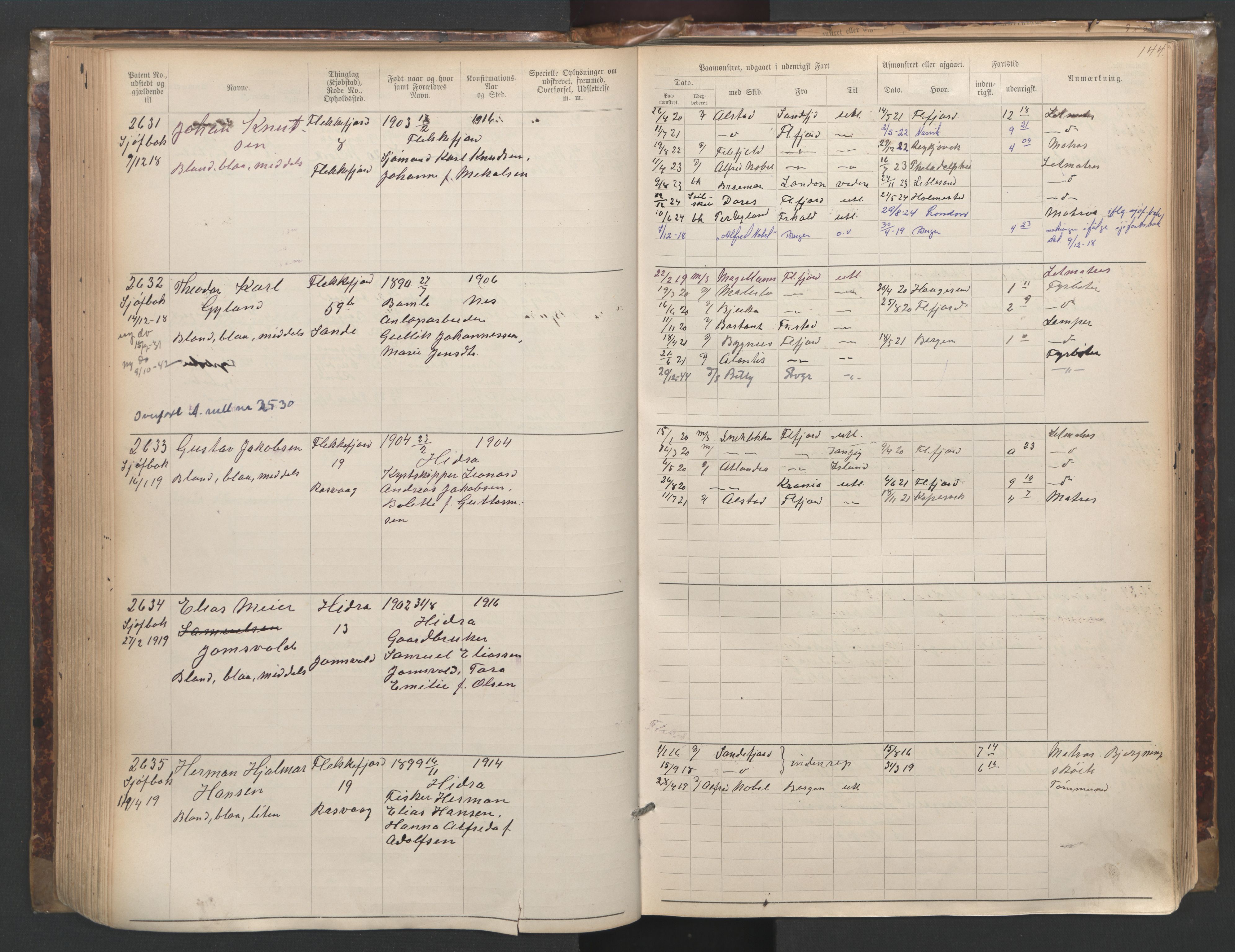 Flekkefjord mønstringskrets, SAK/2031-0018/F/Fa/L0003: Annotasjonsrulle nr 1921-2963 med register, N-3, 1892-1948, p. 175