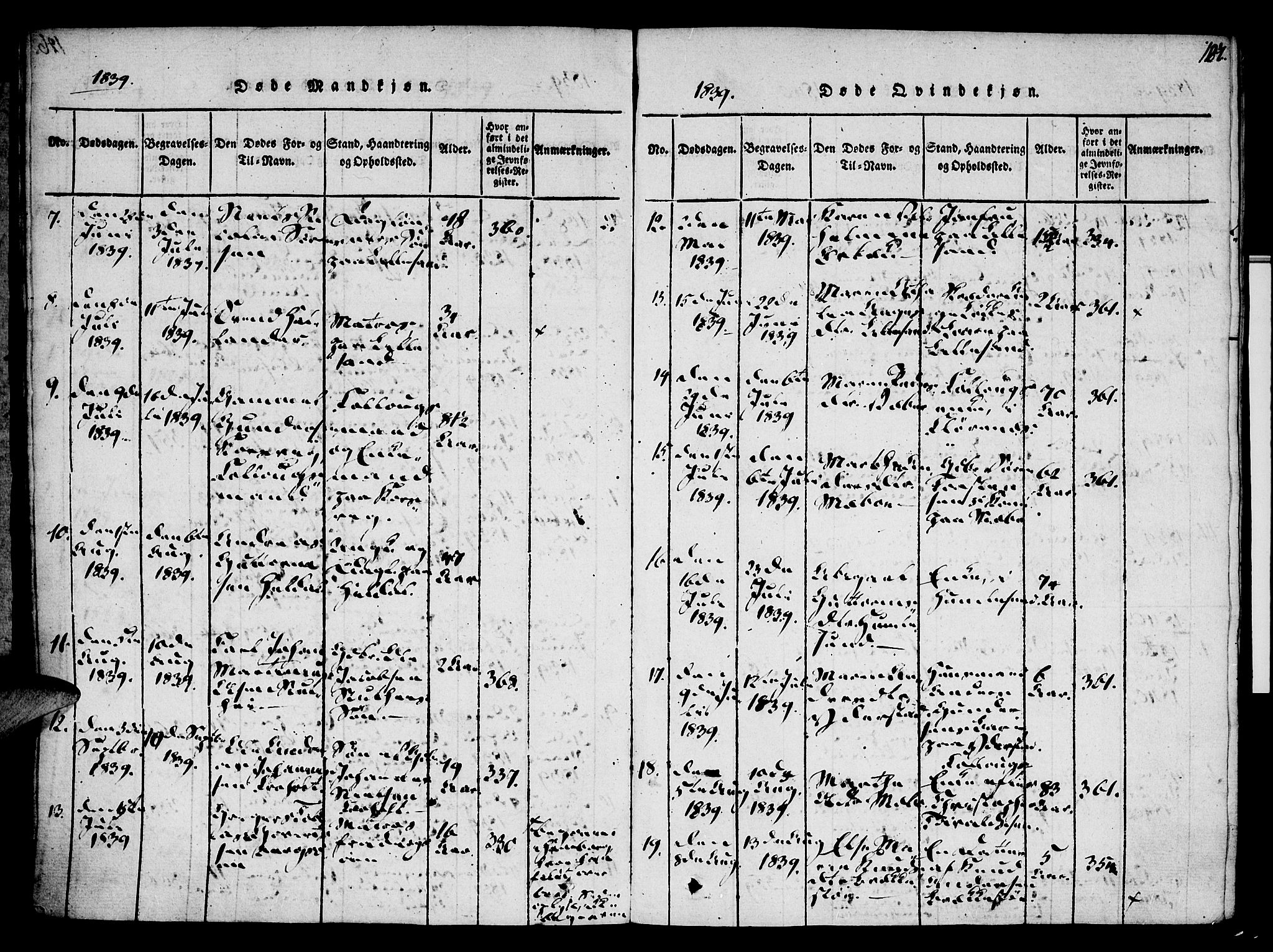 Vestre Moland sokneprestkontor, AV/SAK-1111-0046/F/Fa/Fab/L0003: Parish register (official) no. A 3, 1816-1843, p. 127