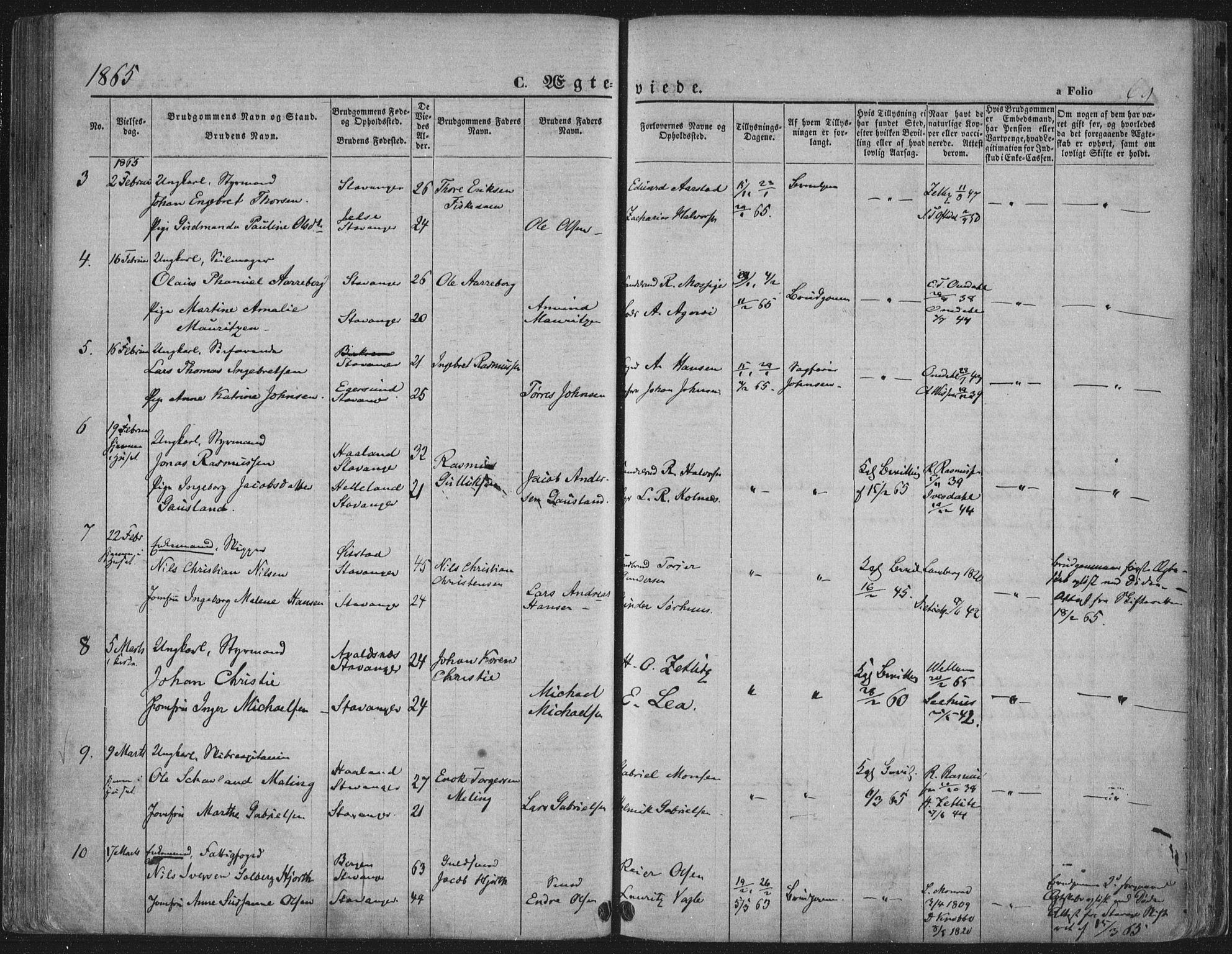 Domkirken sokneprestkontor, AV/SAST-A-101812/001/30/30BA/L0019: Parish register (official) no. A 18, 1857-1877, p. 69