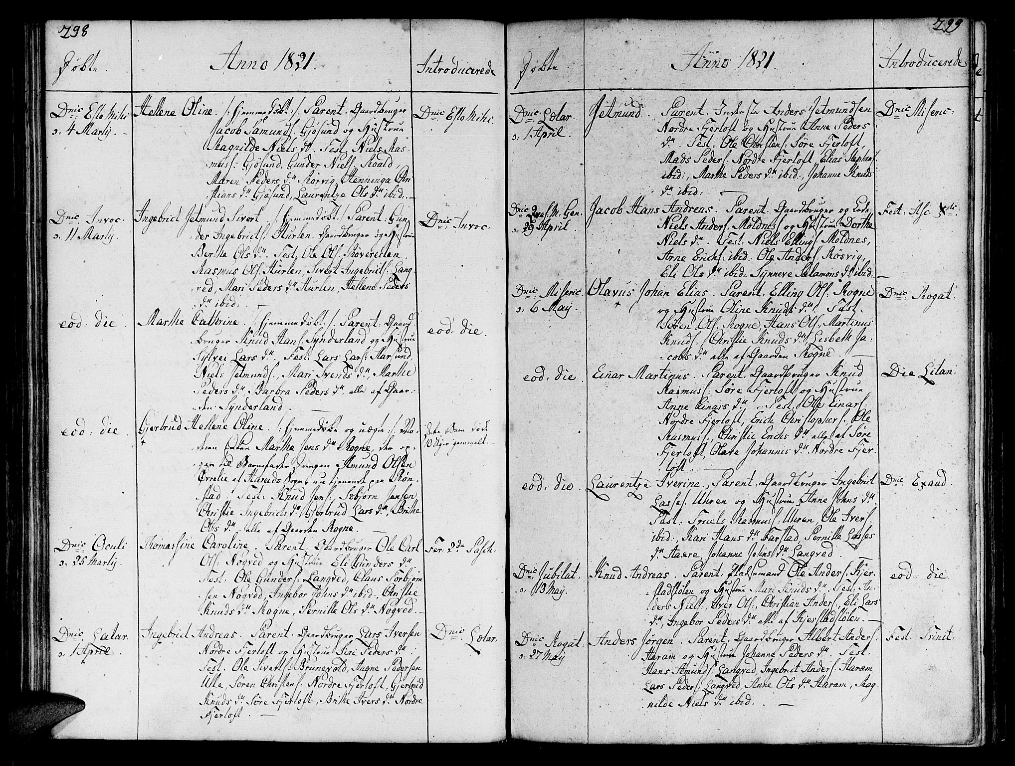 Ministerialprotokoller, klokkerbøker og fødselsregistre - Møre og Romsdal, SAT/A-1454/536/L0494: Parish register (official) no. 536A03, 1803-1836, p. 298-299