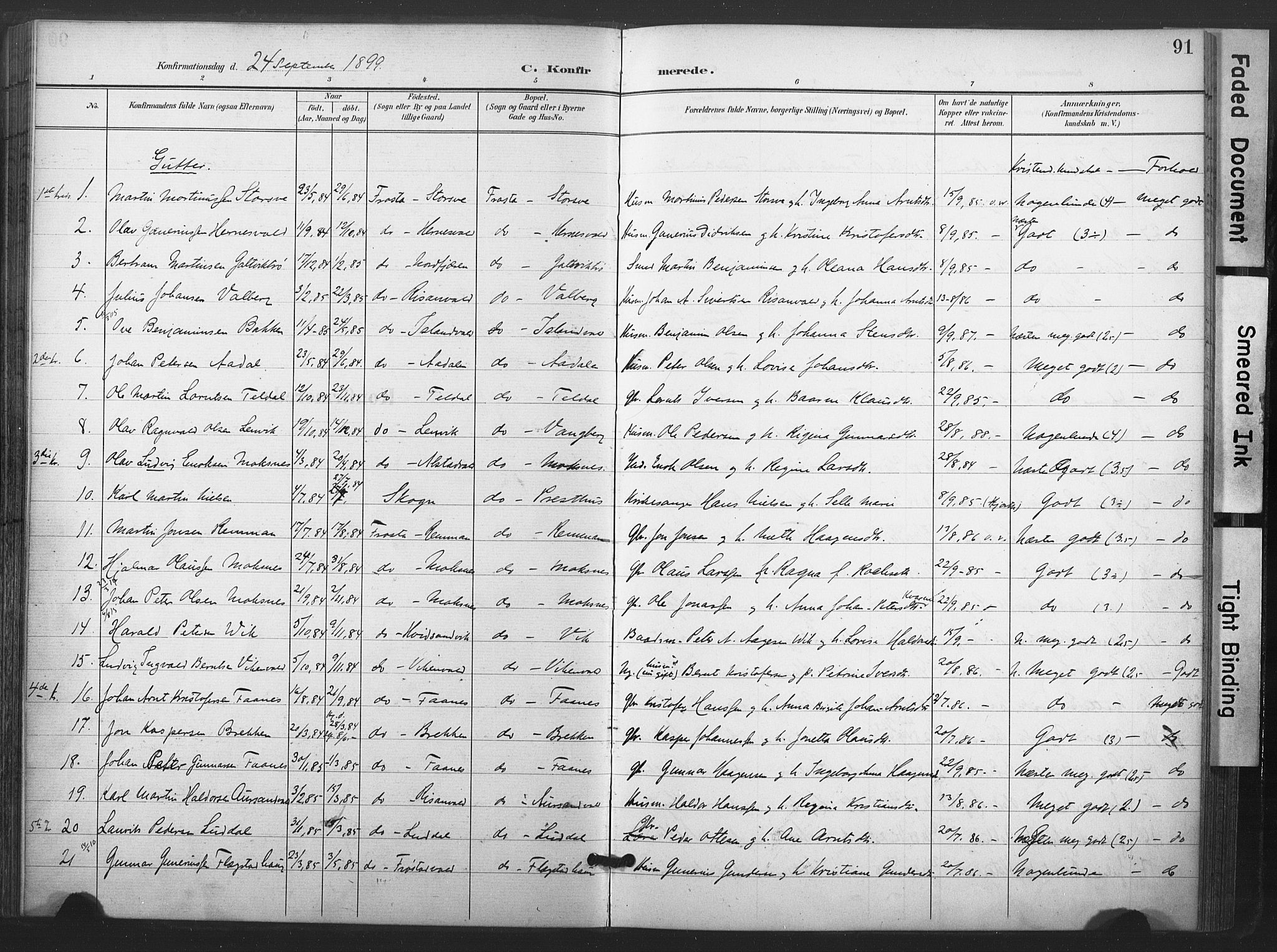 Ministerialprotokoller, klokkerbøker og fødselsregistre - Nord-Trøndelag, SAT/A-1458/713/L0122: Parish register (official) no. 713A11, 1899-1910, p. 91