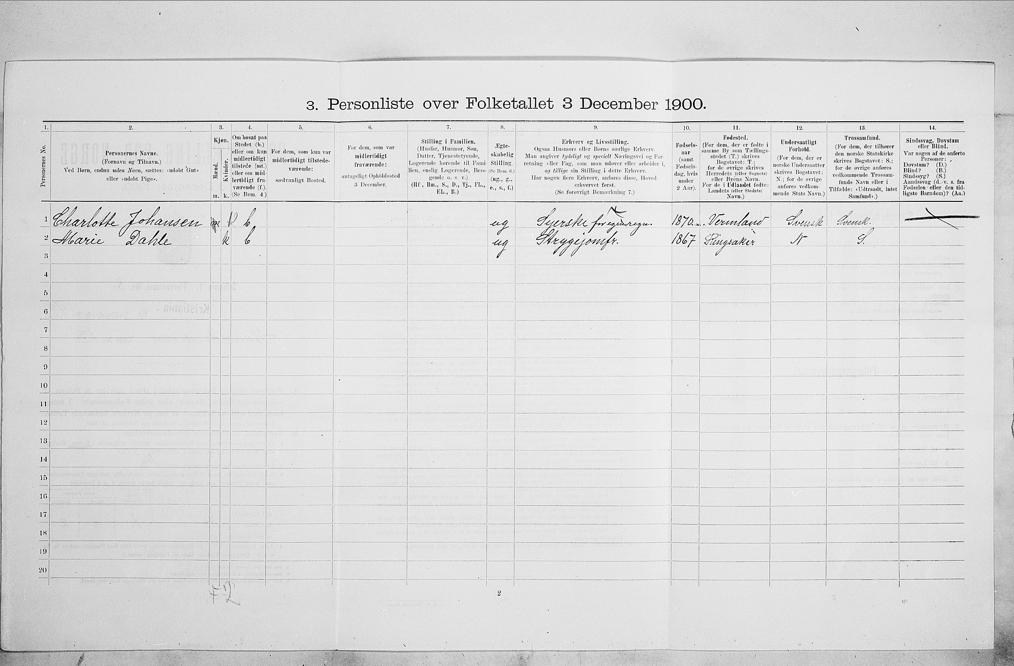 SAO, 1900 census for Kristiania, 1900, p. 61311