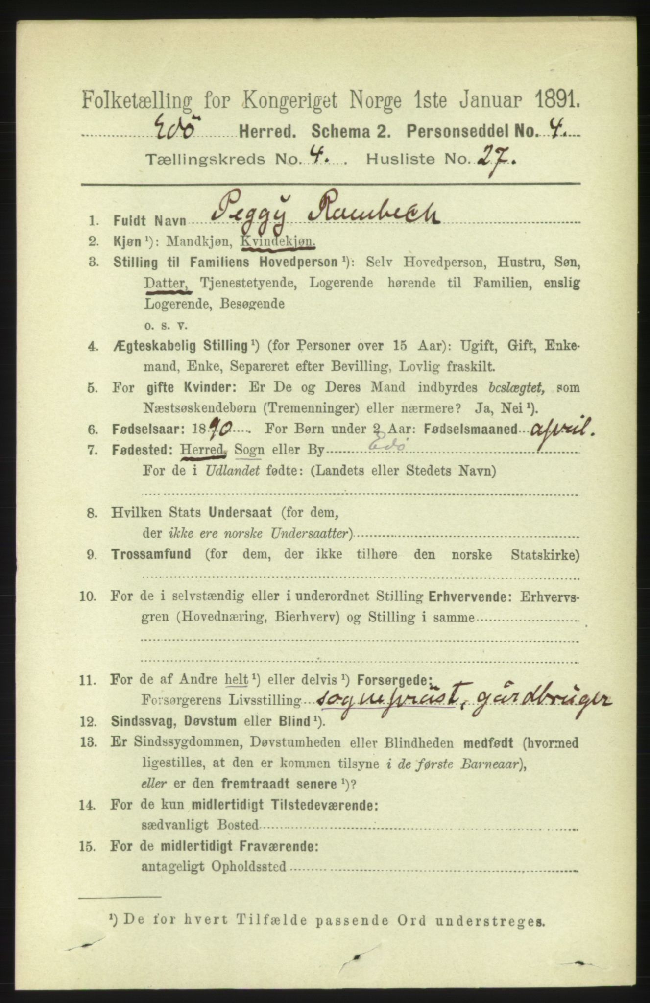 RA, 1891 census for 1573 Edøy, 1891, p. 1130