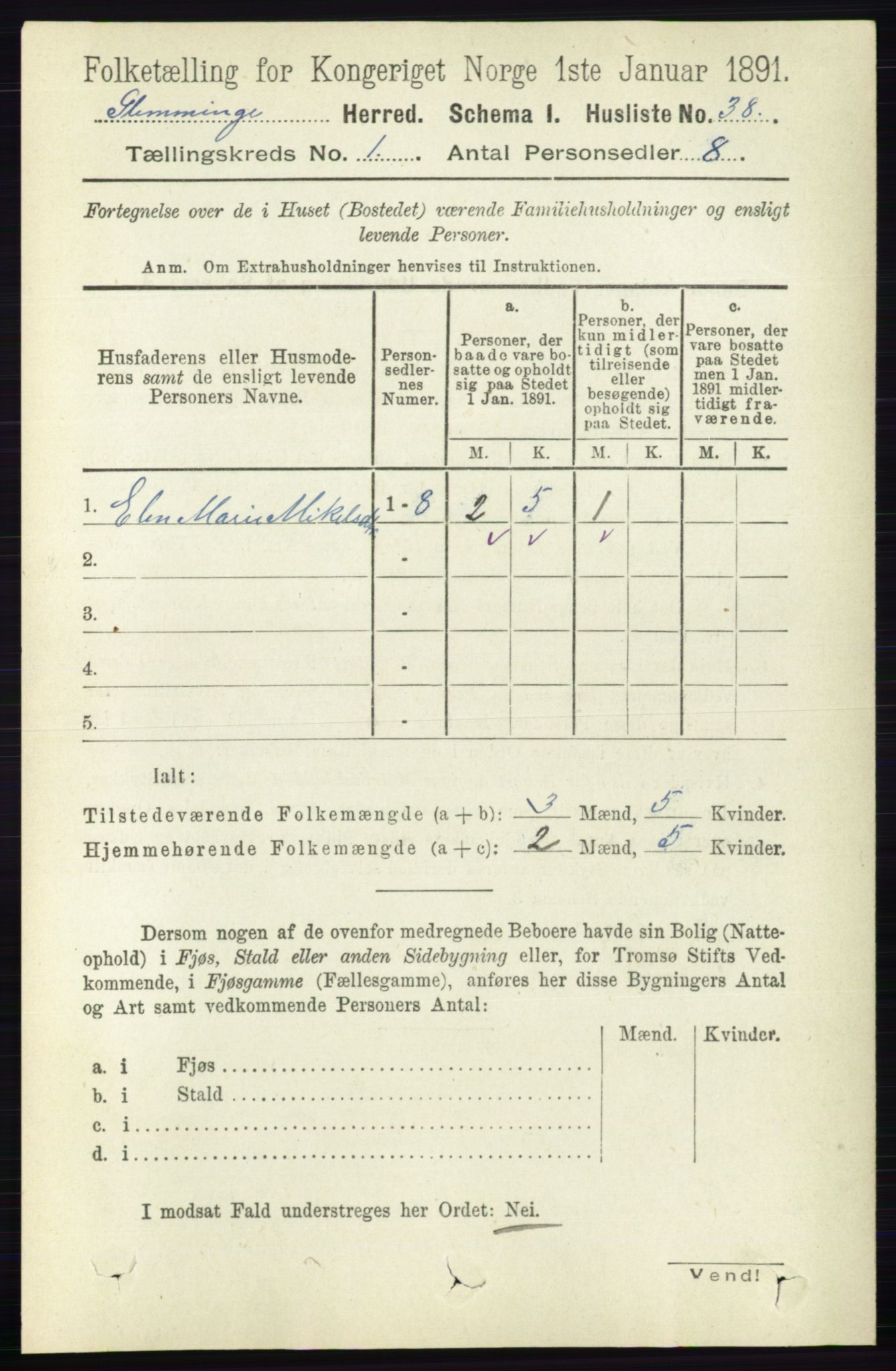 RA, 1891 census for 0132 Glemmen, 1891, p. 82