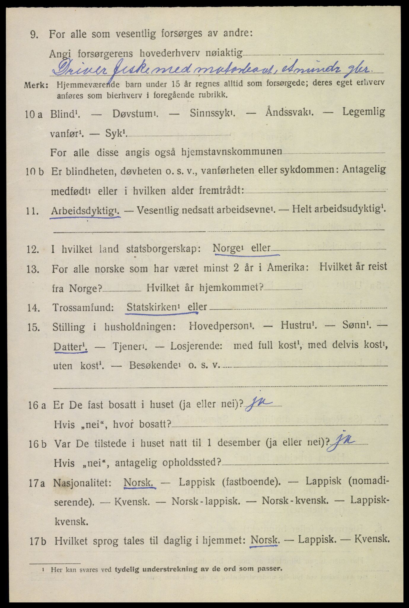 SAT, 1920 census for Øksnes, 1920, p. 4957