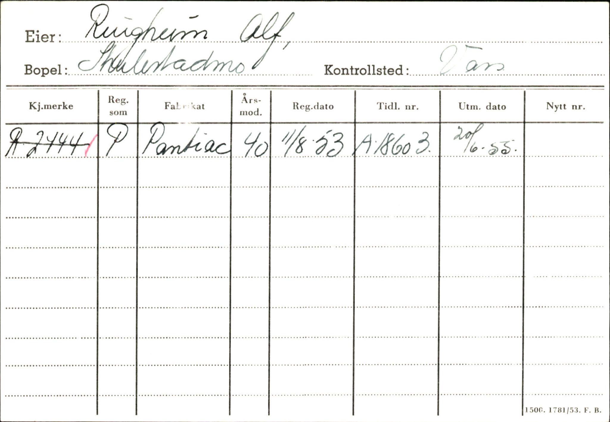 Statens vegvesen, Hordaland vegkontor, AV/SAB-A-5201/2/Ha/L0045: R-eierkort R, 1920-1971, p. 14