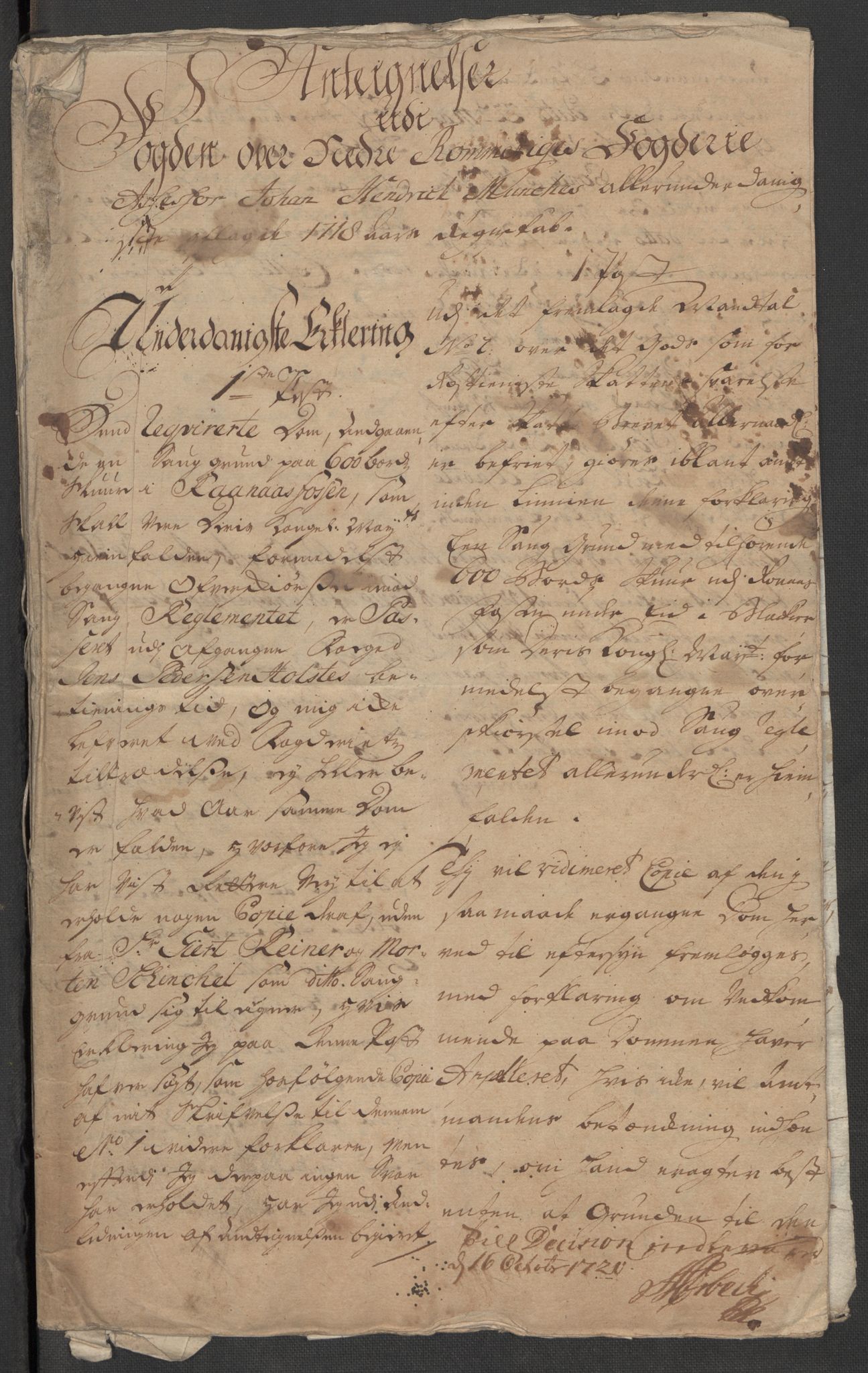 Rentekammeret inntil 1814, Reviderte regnskaper, Fogderegnskap, AV/RA-EA-4092/R11/L0600: Fogderegnskap Nedre Romerike, 1718, p. 275