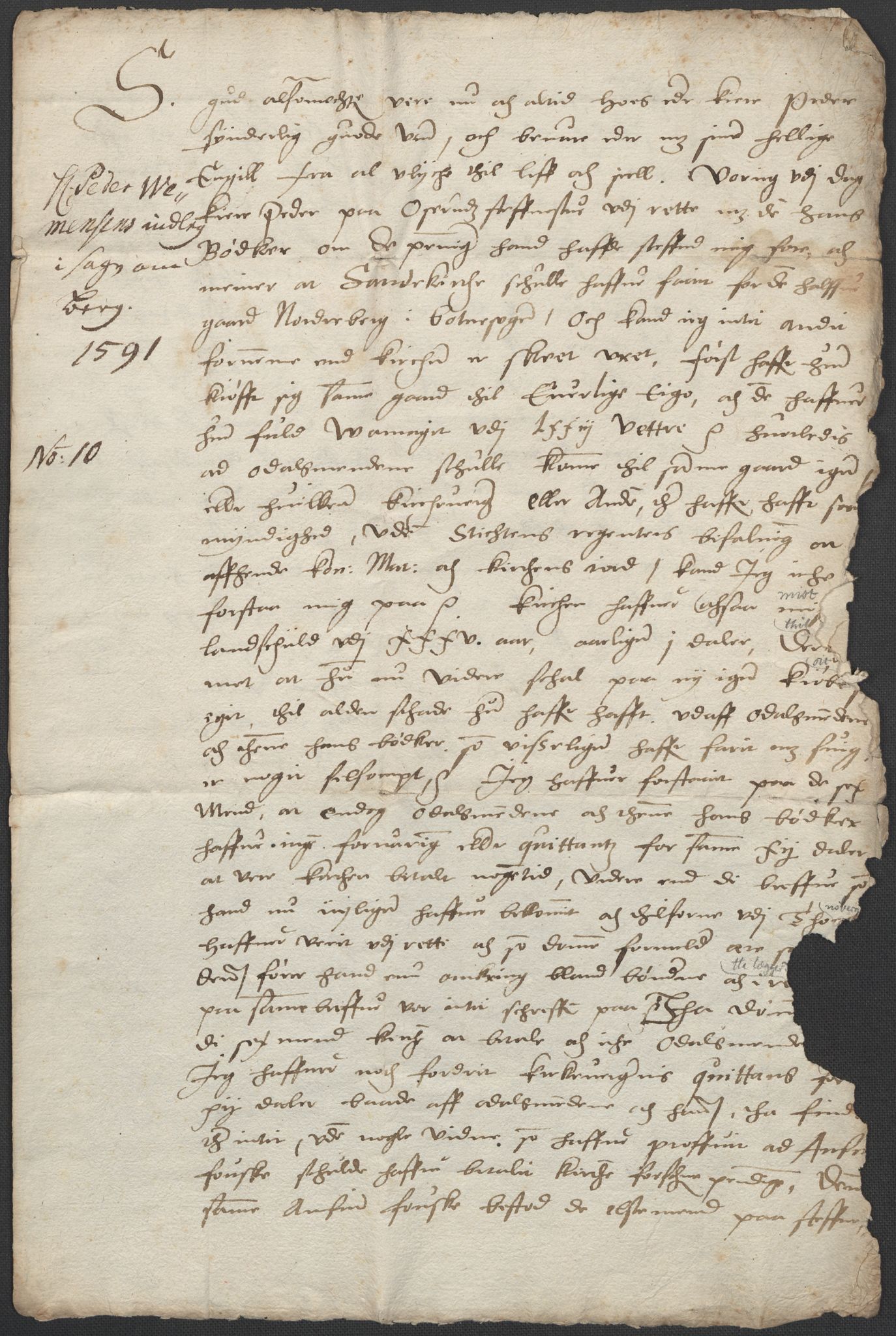 Riksarkivets diplomsamling, AV/RA-EA-5965/F02/L0093: Dokumenter, 1591, p. 22