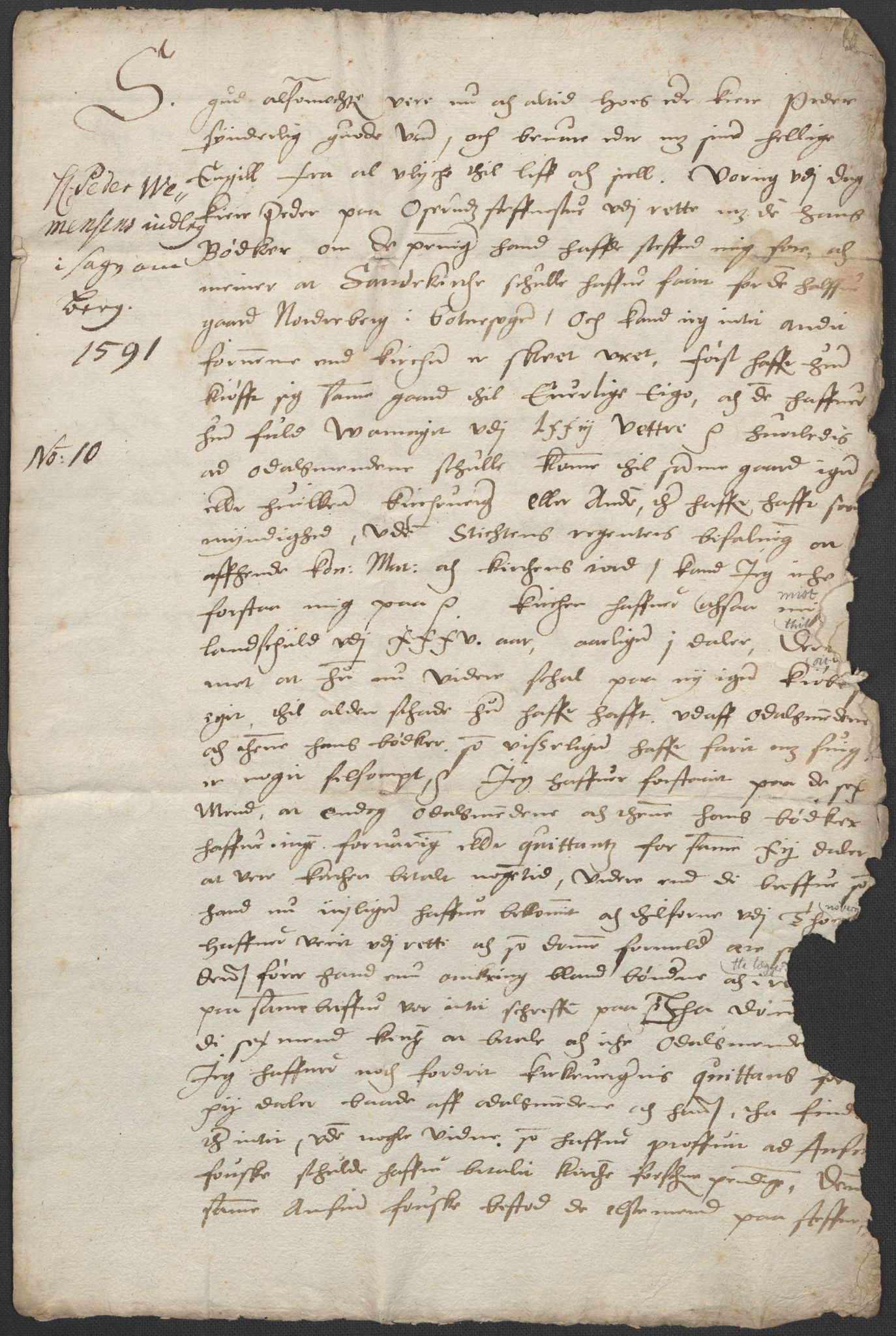 Riksarkivets diplomsamling, RA/EA-5965/F02/L0093: Dokumenter, 1591, p. 22