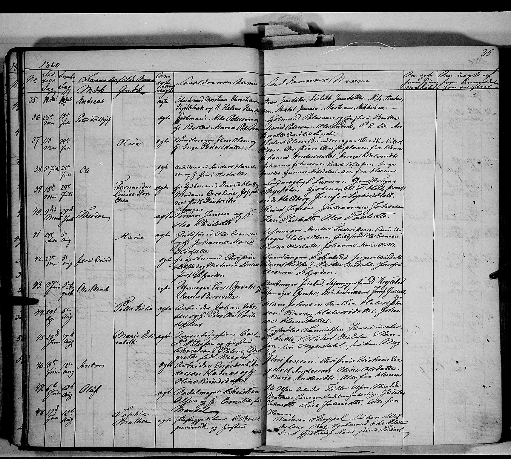 Vang prestekontor, Hedmark, AV/SAH-PREST-008/H/Ha/Haa/L0011: Parish register (official) no. 11, 1852-1877, p. 35