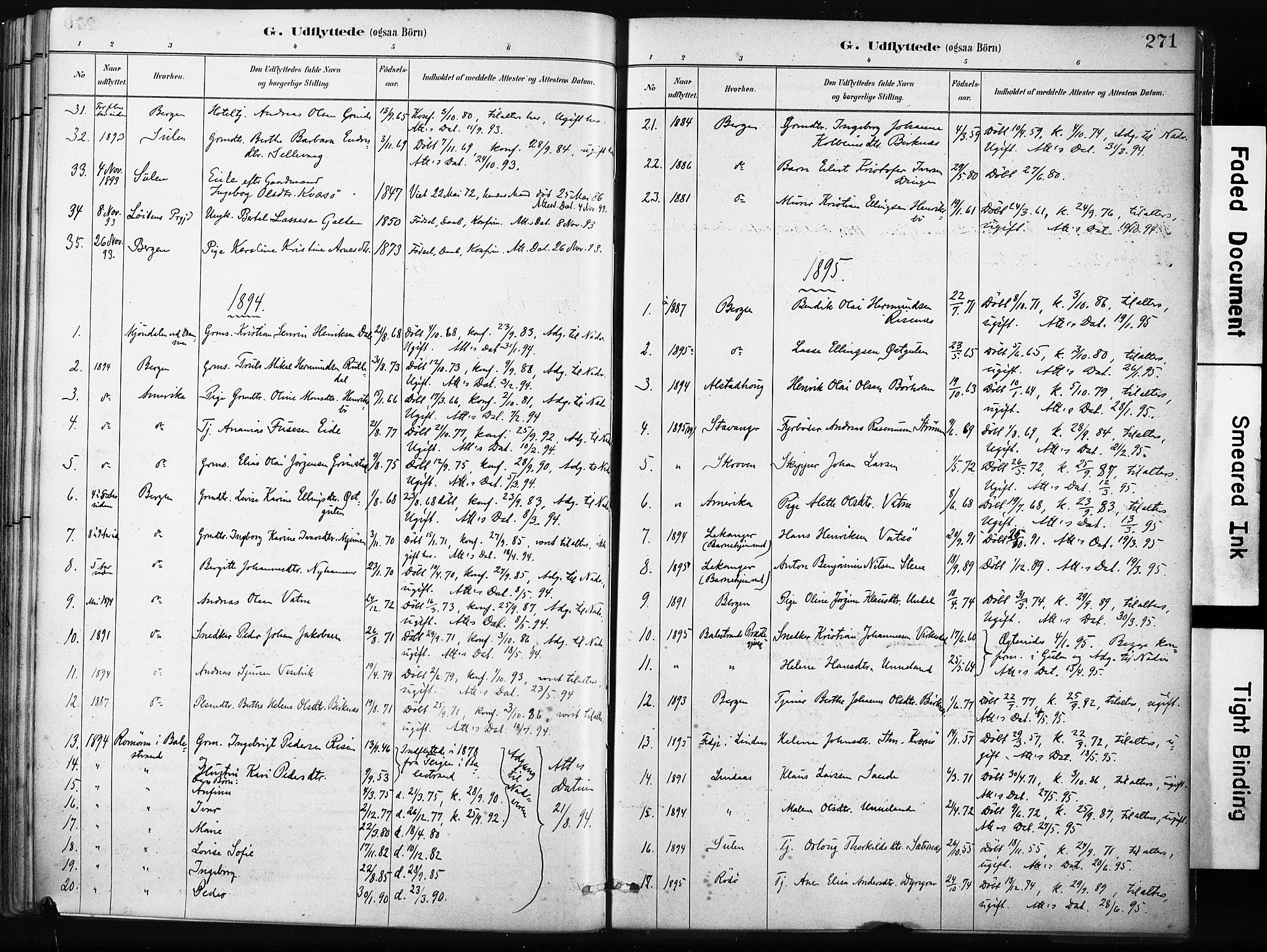 Gulen sokneprestembete, AV/SAB-A-80201/H/Haa/Haab/L0001: Parish register (official) no. B 1, 1881-1905, p. 271