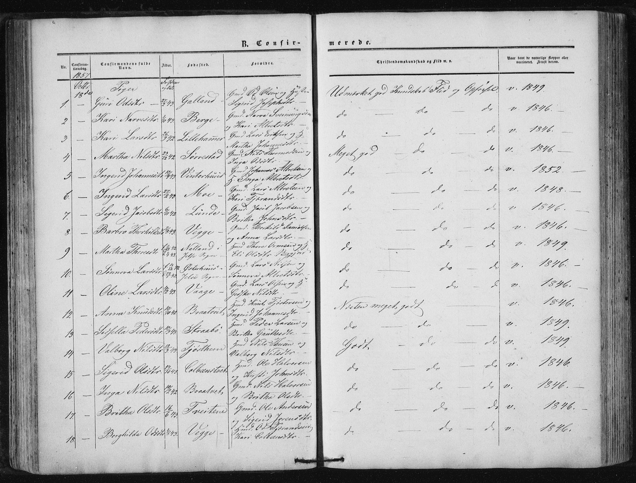 Suldal sokneprestkontor, AV/SAST-A-101845/01/IV/L0009: Parish register (official) no. A 9, 1854-1868