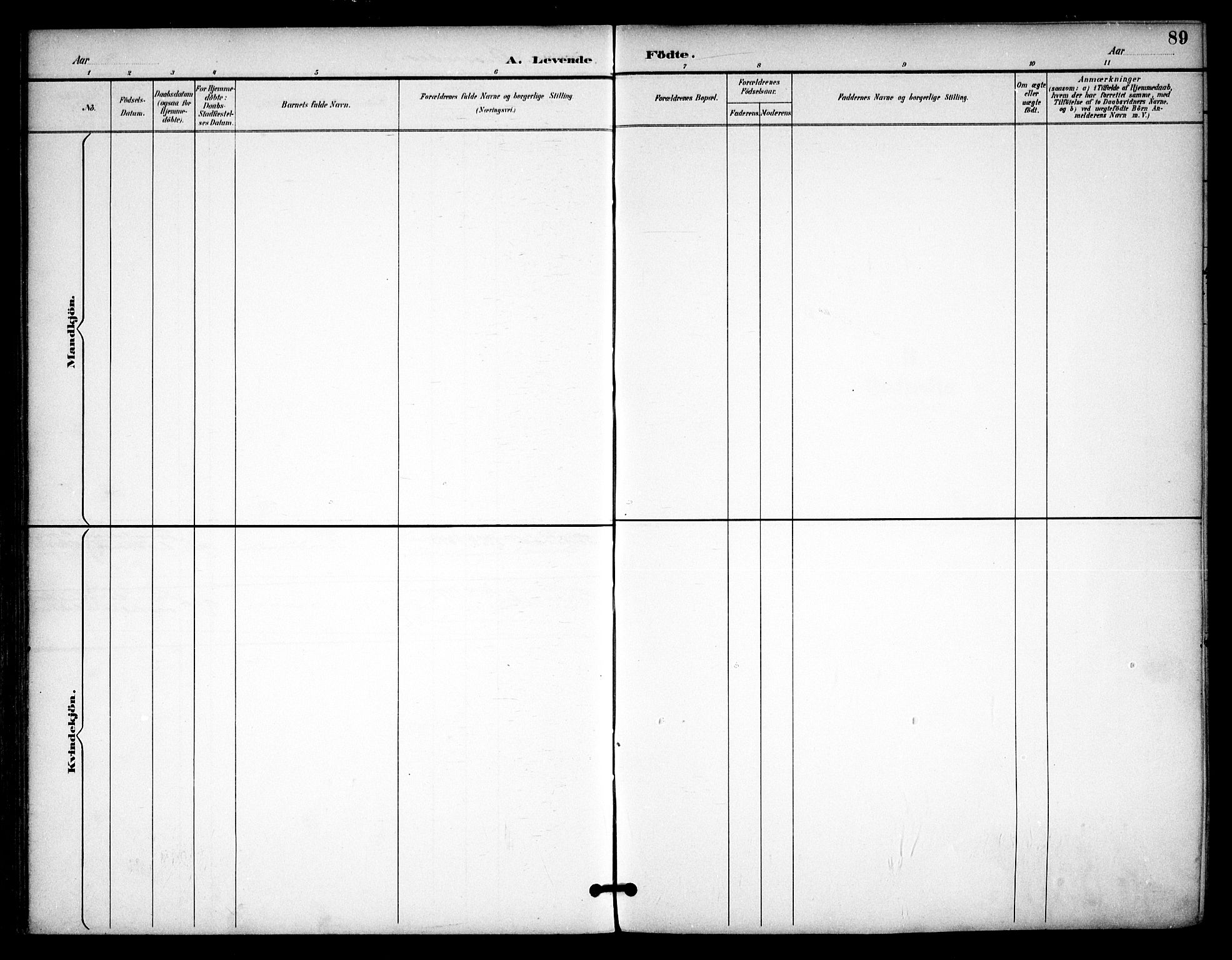 Våler prestekontor Kirkebøker, AV/SAO-A-11083/F/Fa/L0011: Parish register (official) no. I 11, 1893-1909, p. 89