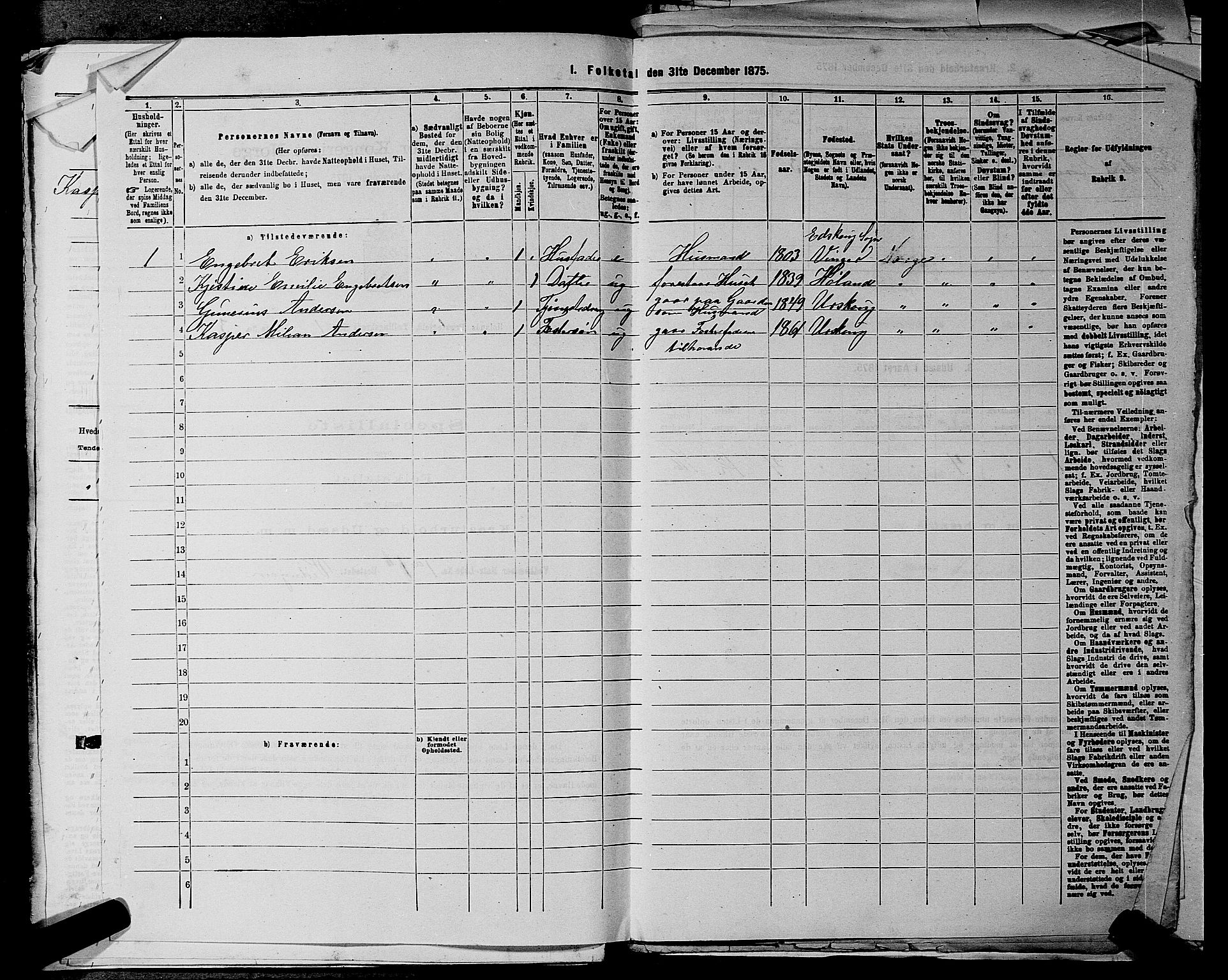 RA, 1875 census for 0221P Høland, 1875, p. 276