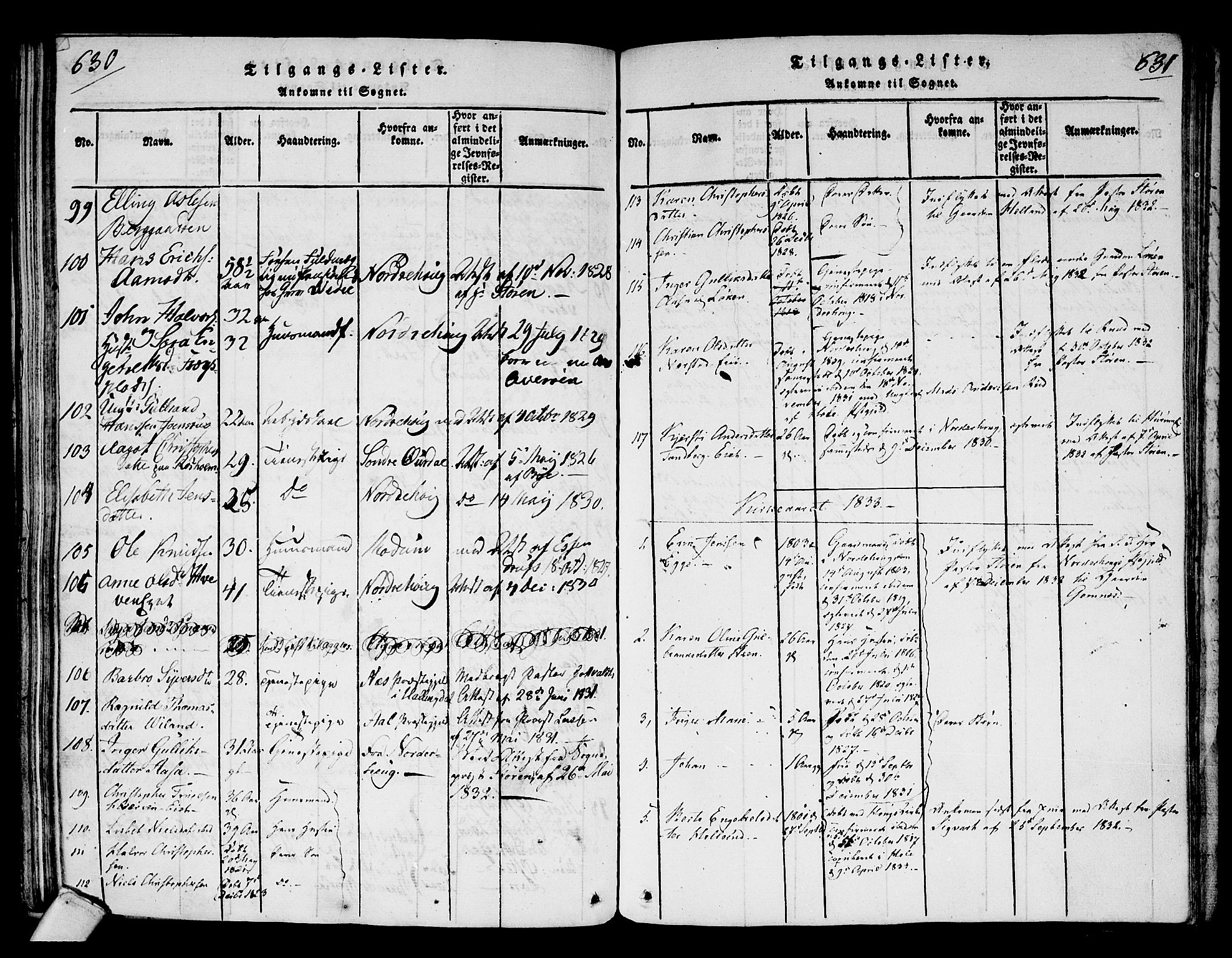 Hole kirkebøker, SAKO/A-228/F/Fa/L0004: Parish register (official) no. I 4, 1814-1833, p. 630-631