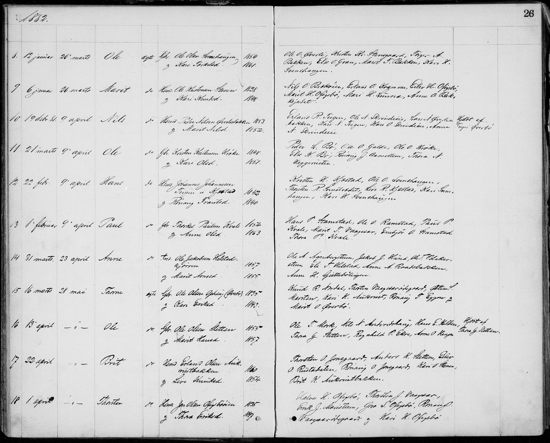 Lom prestekontor, SAH/PREST-070/L/L0013: Parish register (copy) no. 13, 1874-1938, p. 26