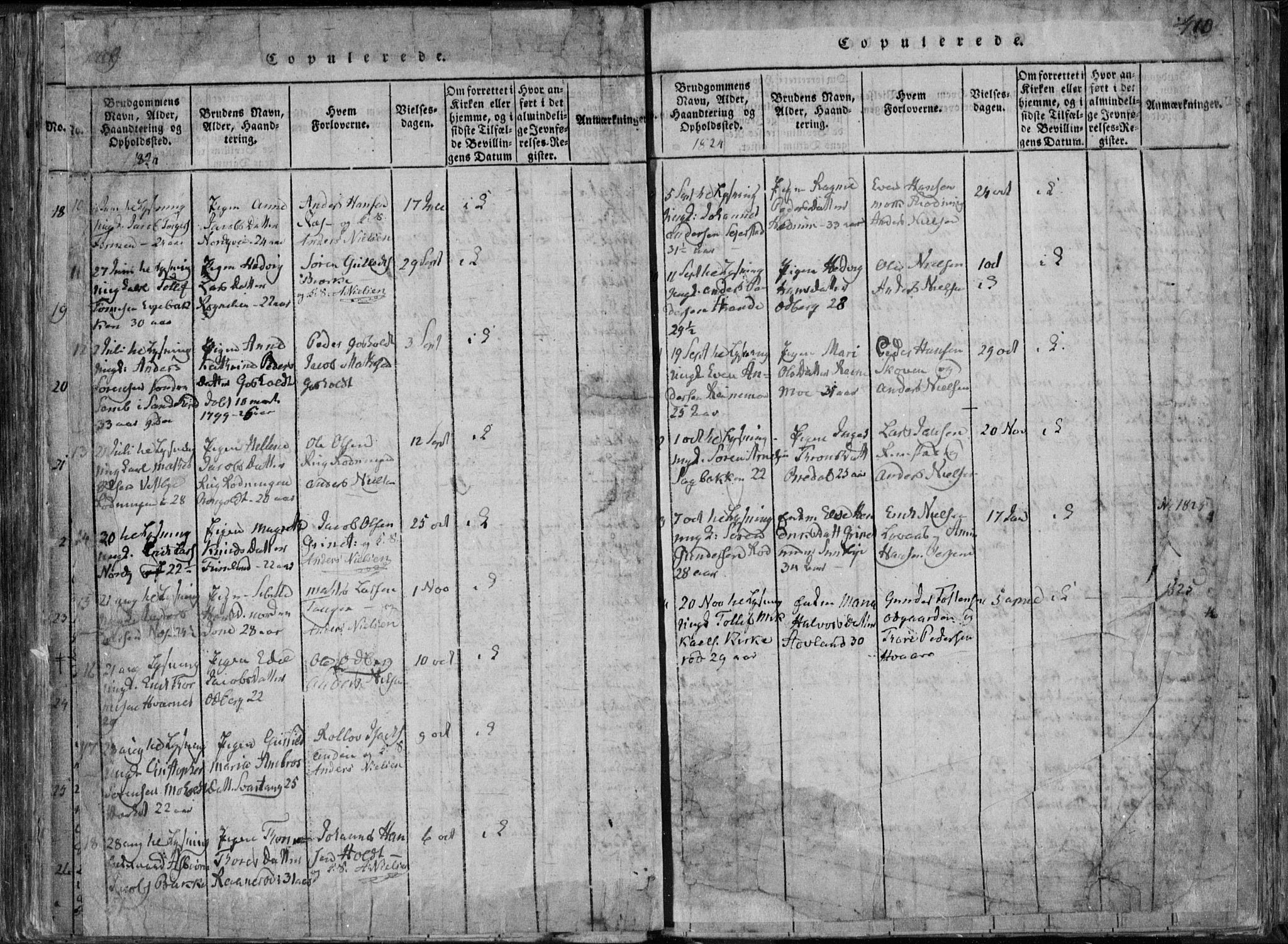 Hedrum kirkebøker, SAKO/A-344/F/Fa/L0004: Parish register (official) no. I 4, 1817-1835, p. 409-410