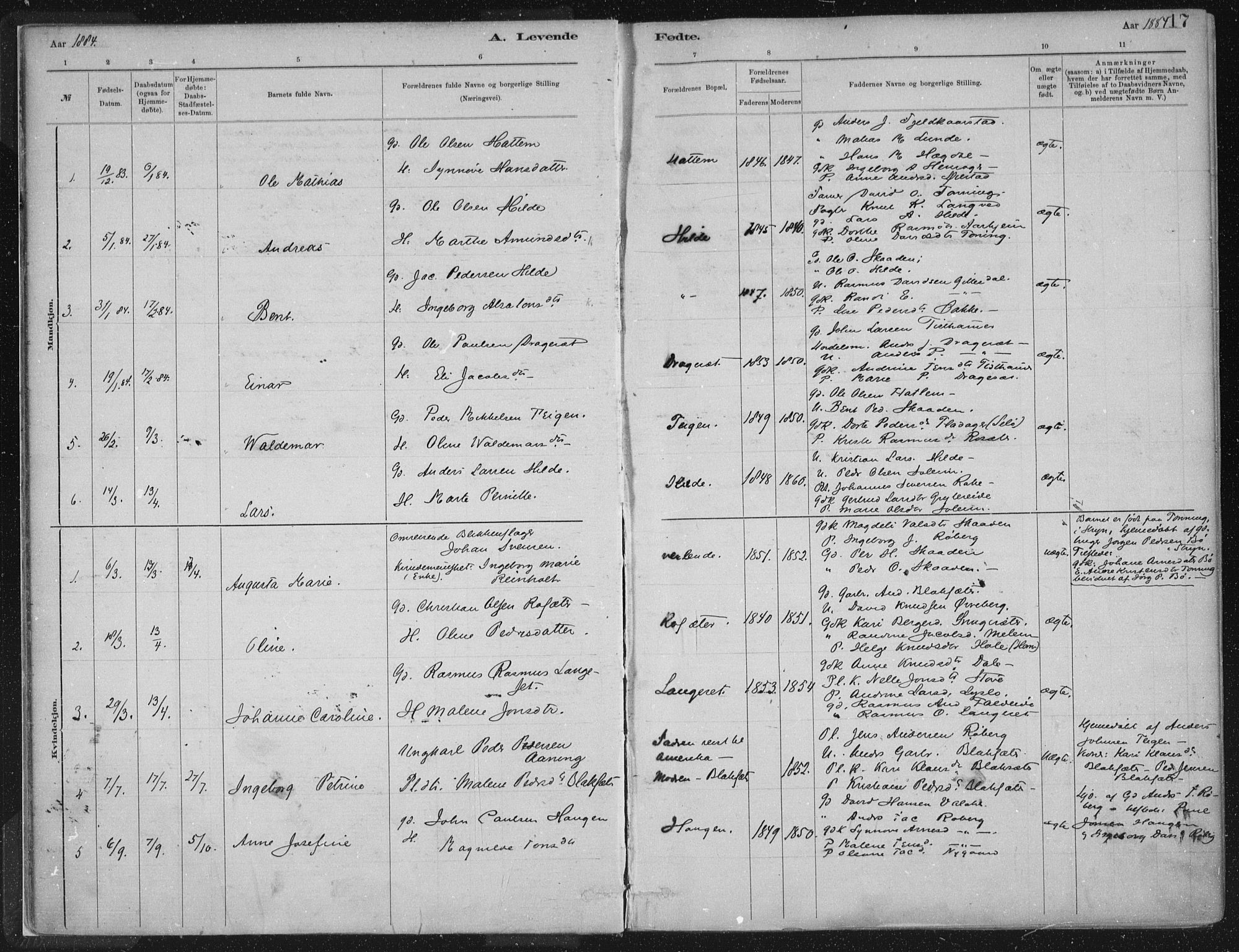 Innvik sokneprestembete, AV/SAB-A-80501: Parish register (official) no. B  1, 1879-1902, p. 17