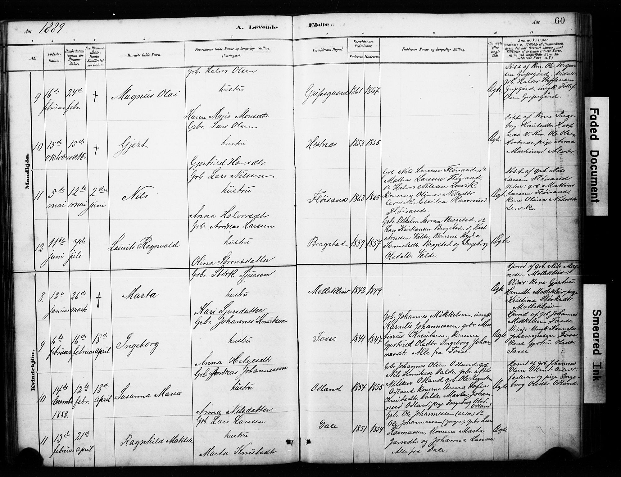 Alversund Sokneprestembete, AV/SAB-A-73901/H/Ha/Hab: Parish register (copy) no. C 3, 1881-1894, p. 60