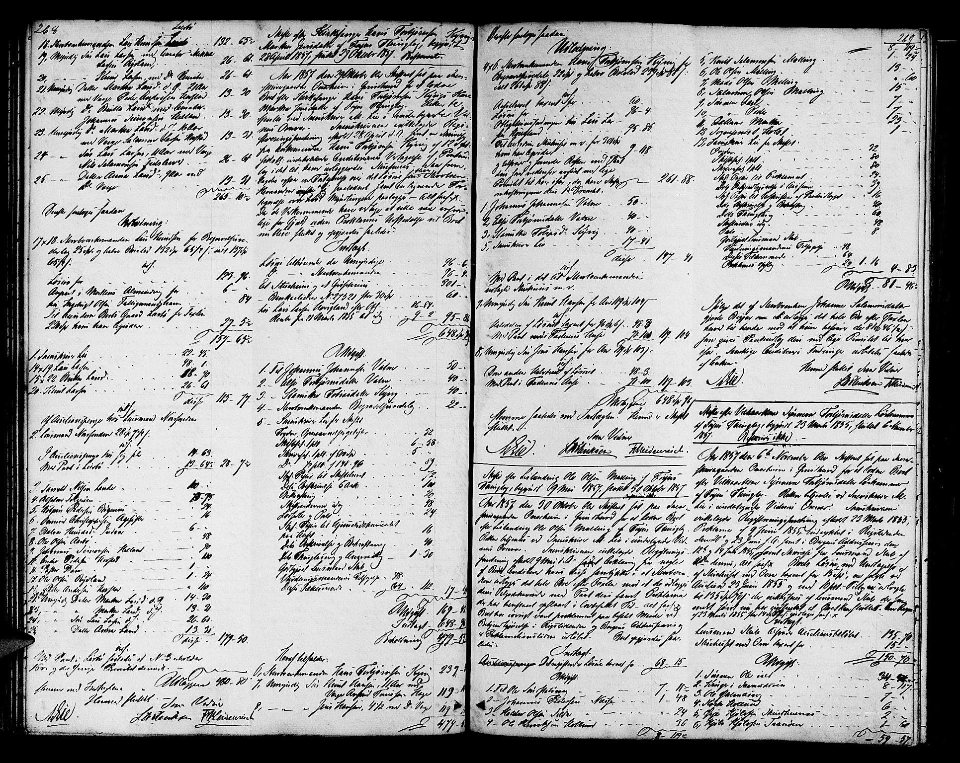 Sunnhordland sorenskrivar, AV/SAB-A-2401/1/H/Ha/Had/L0007: Skifteprotokollar. Føyen, Fjære og Våg. Register i protokoll., 1853-1864, p. 268-269