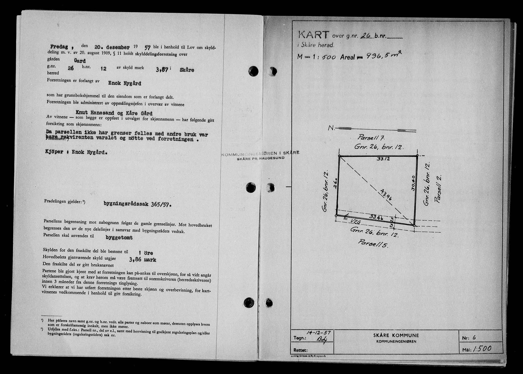 Haugesund tingrett, SAST/A-101415/01/II/IIC/L0068: Mortgage book no. A 9, 1956-1958, Diary no: : 66/1958