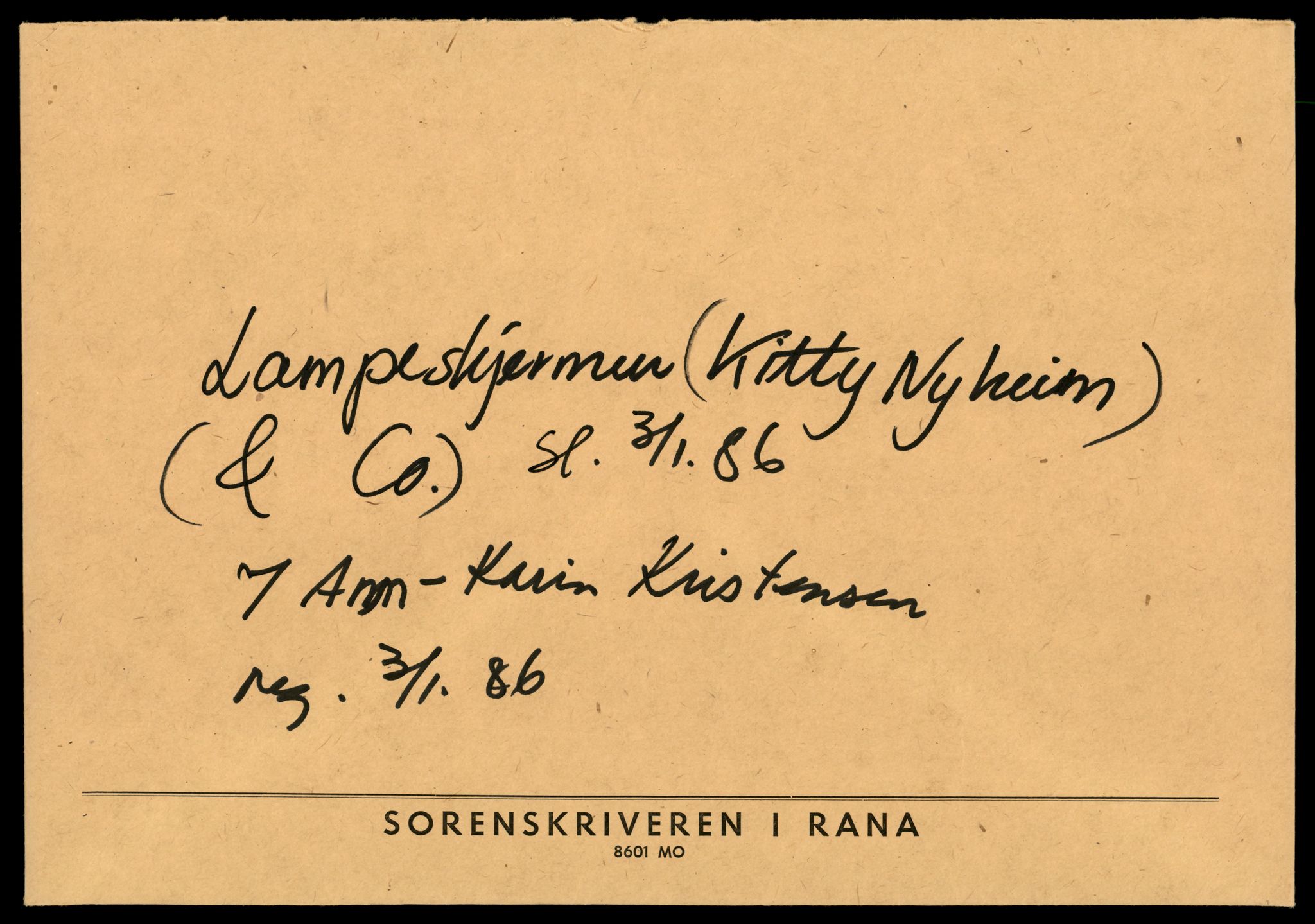 Rana sorenskriveri , SAT/A-1108/2/J/Jd/Jda/L0003: Bilag. Enkeltmannsforetak L - R, 1946-1987, p. 1