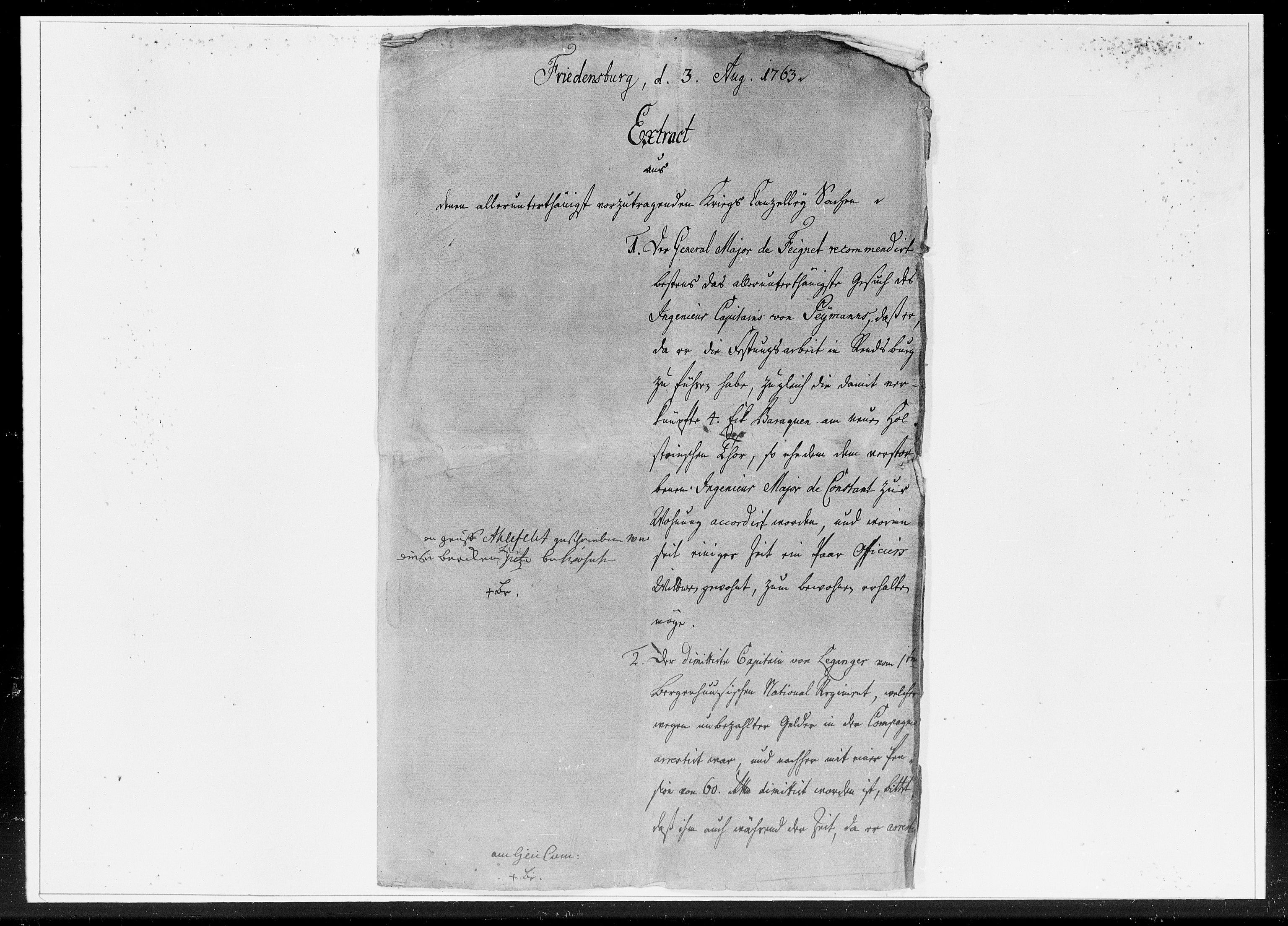 Krigskollegiet, Krigskancelliet, DRA/A-0006/-/1406-1418: Refererede sager, 1763, p. 504