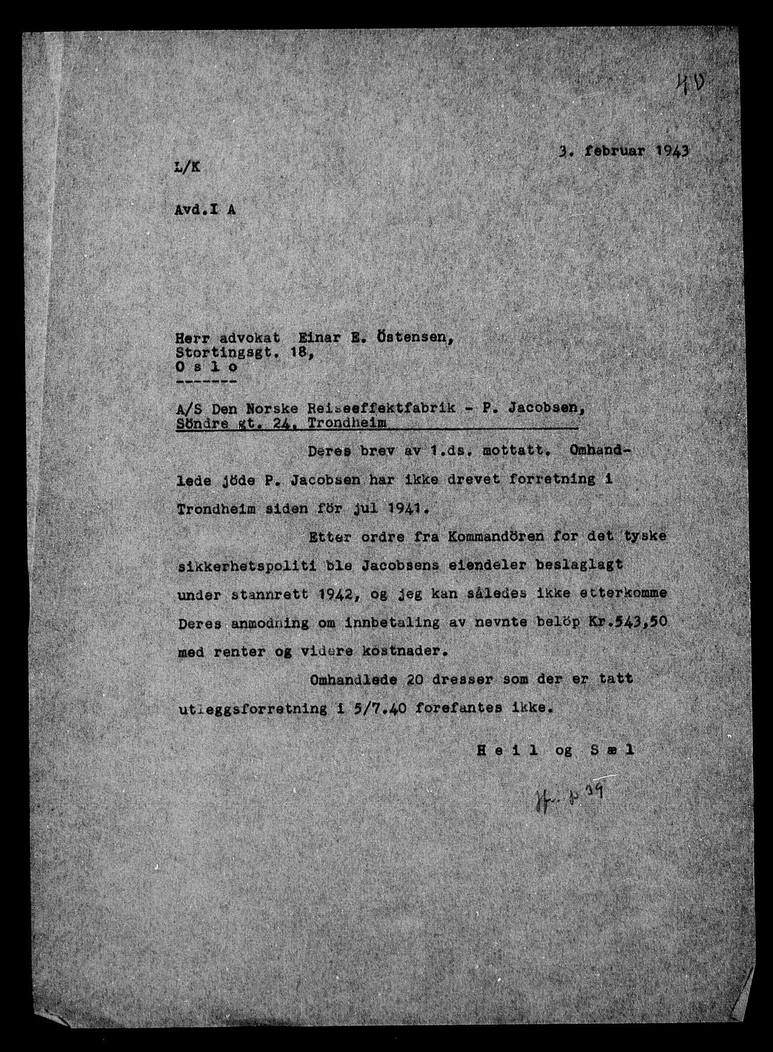 Justisdepartementet, Tilbakeføringskontoret for inndratte formuer, AV/RA-S-1564/H/Hc/Hca/L0899: --, 1945-1947, p. 68