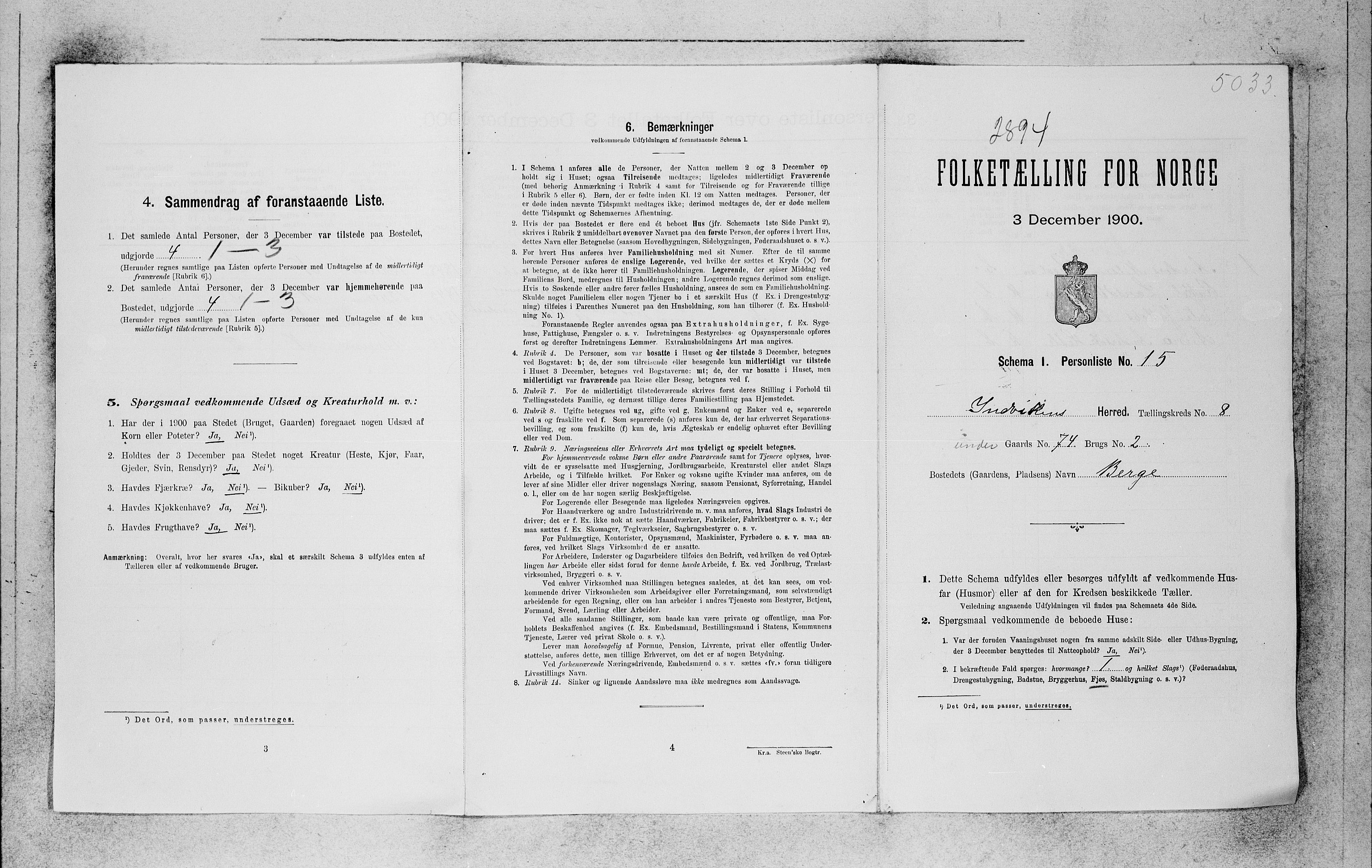 SAB, 1900 census for Innvik, 1900, p. 62